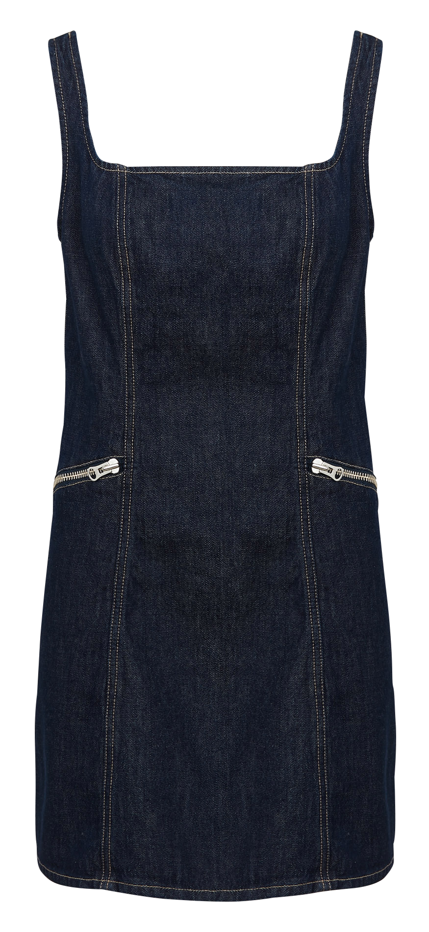 Short denim square-neck dress SAMSOE SAMSOE Blue