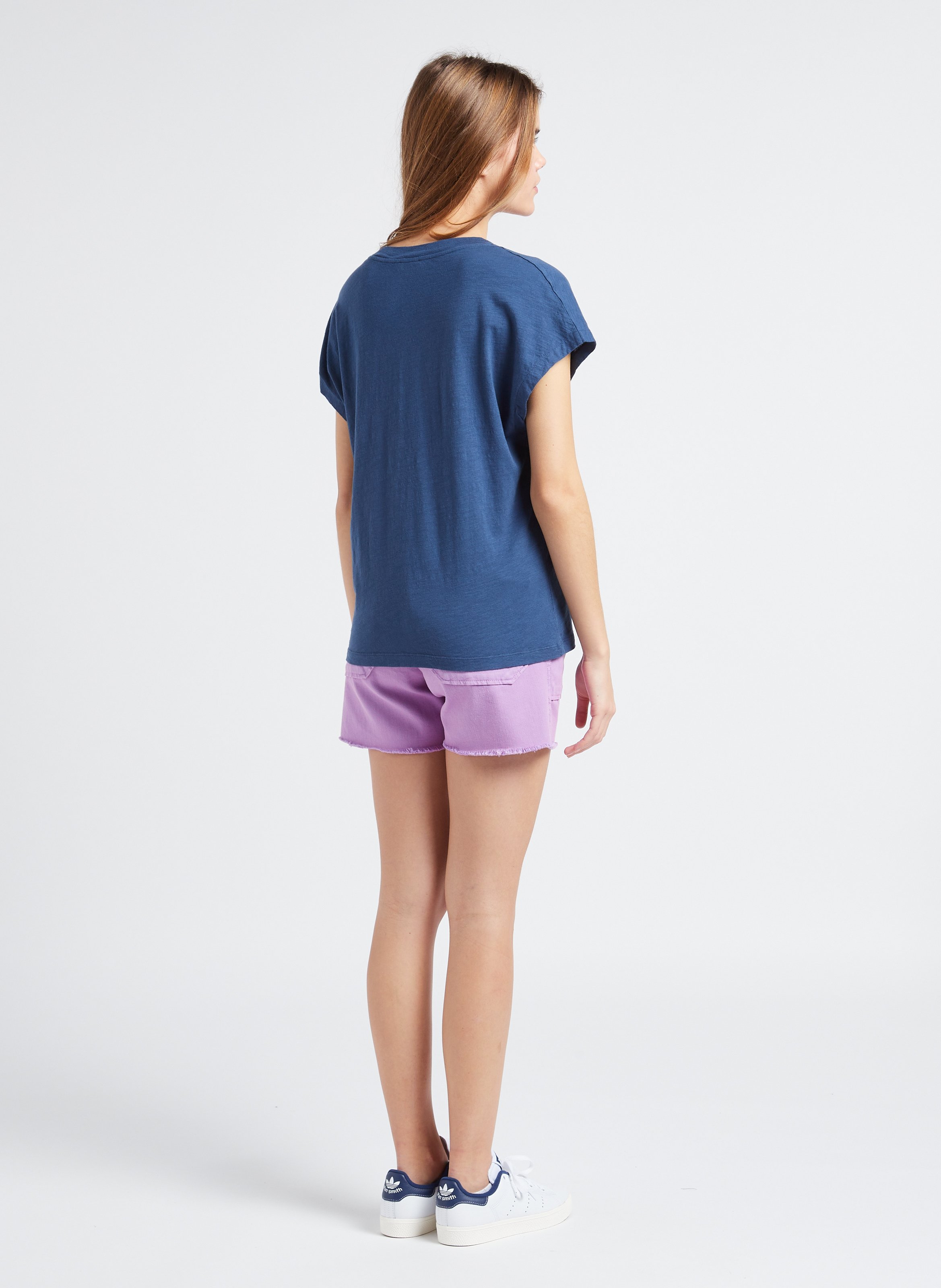 Straight-leg stretch denim shorts ACQUAVERDE Purple