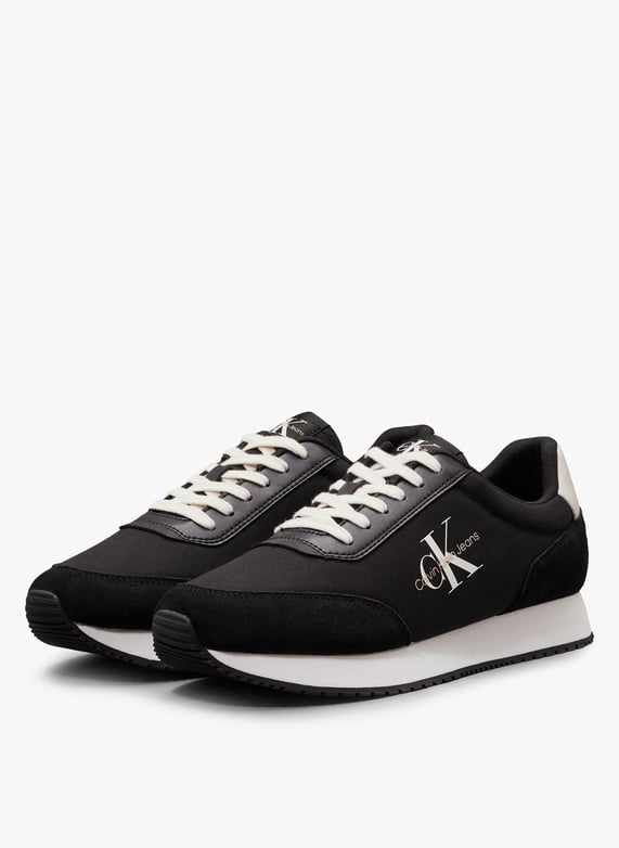 Low Wedge Sneakers In Cotton Black eggshell white Calvin Klein Men YM0YM01032 0GR BLACK EGGSHELL WHITE Place des Tendances United Kingdom