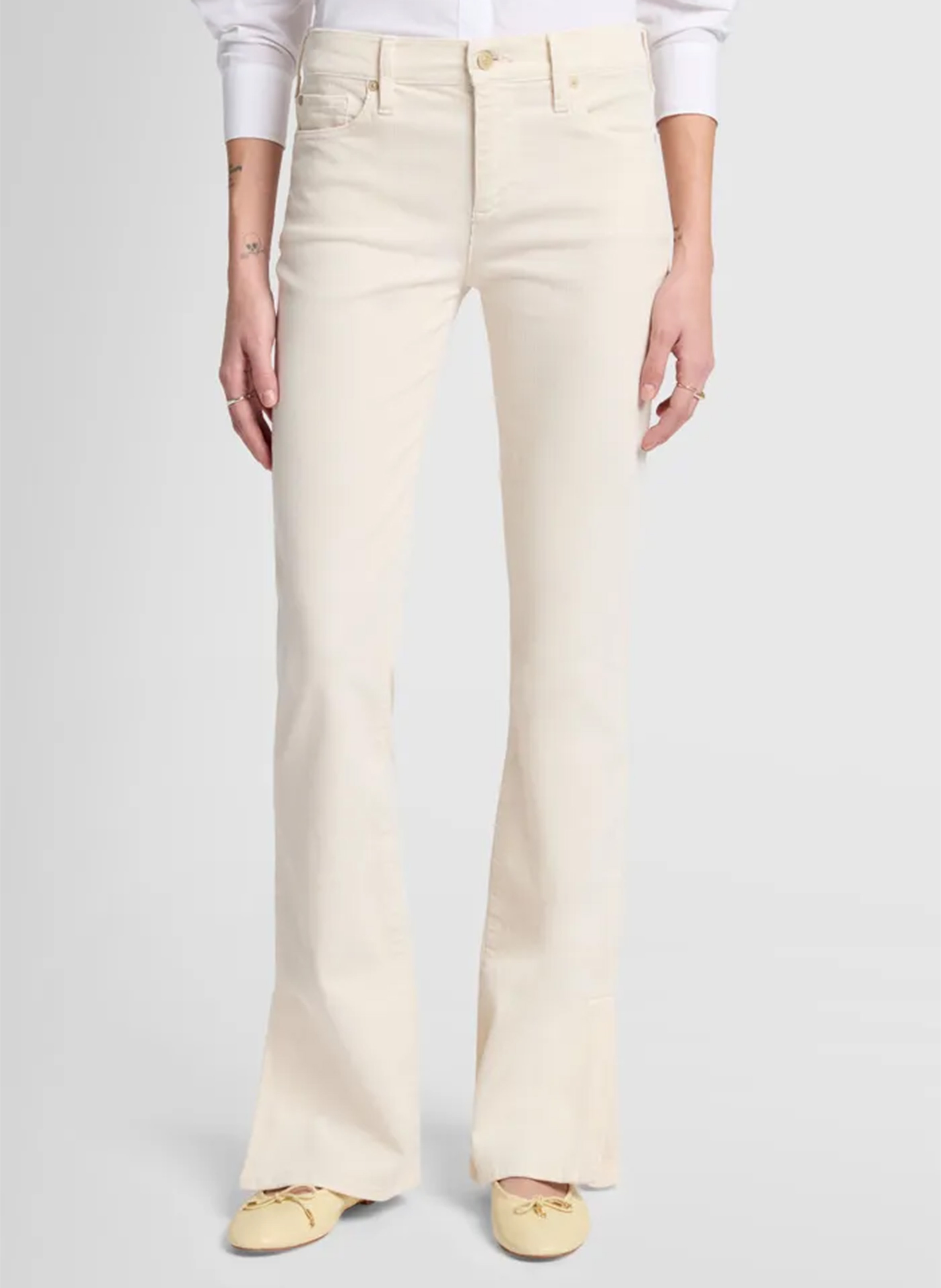 デニム・ジーパン SEVEN FOR ALL MANKIND JEANS (JSWBV64PEG WHITE) Luxe Performance Slimmy Clean Pocket In White | 7 For All