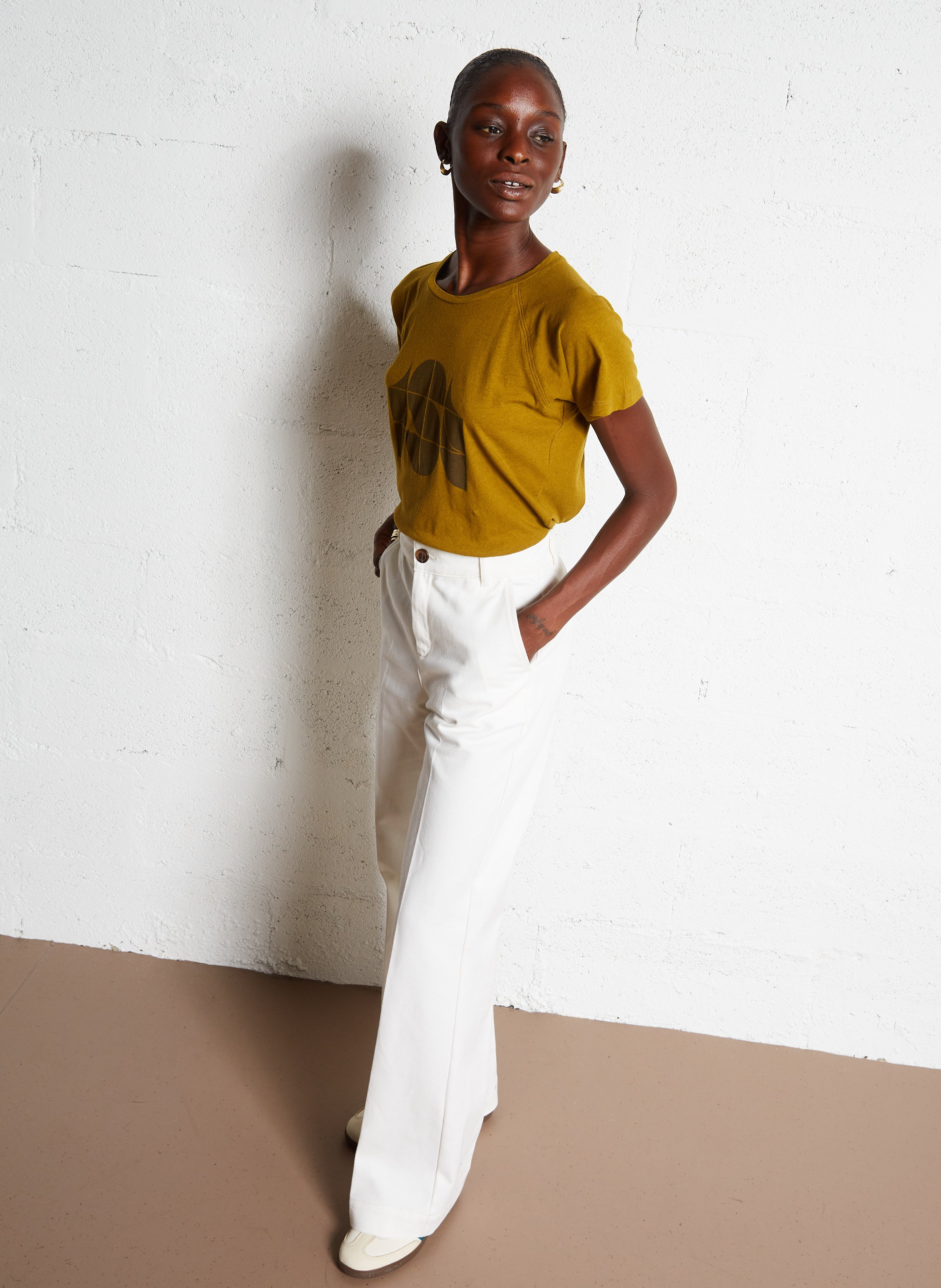 Jean large en coton SOEUR Blanc