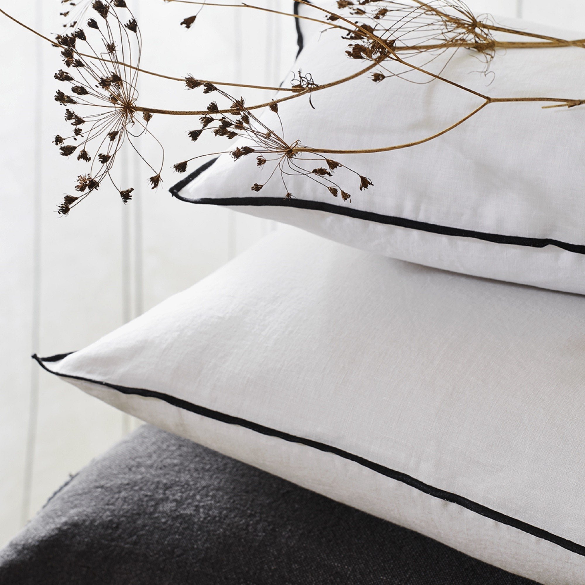 Set of 2 cotton pillowcases MADURA White