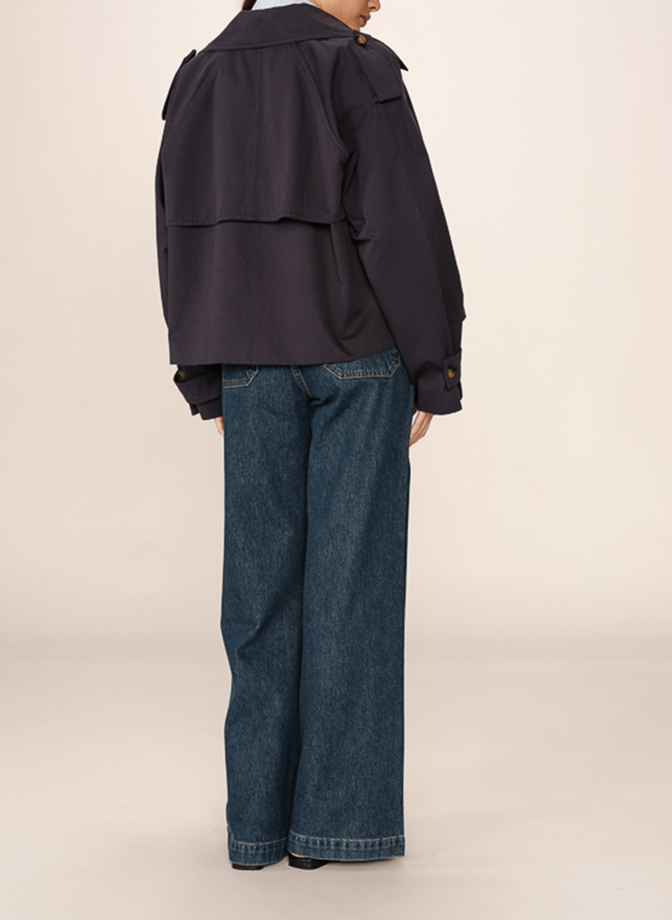 Oversized cotton trench coat GRACE ET MILA Blue