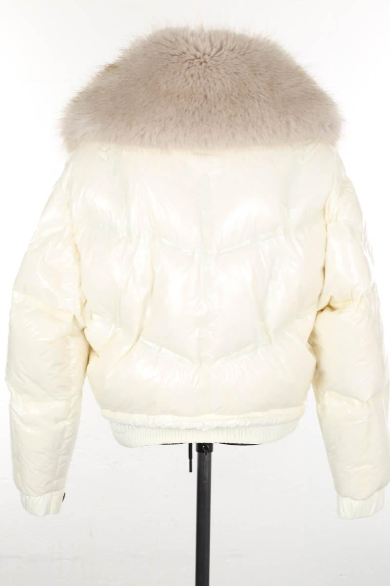 Lightweight quilted padded jacket with high neck MONCLER - Seconde Main White