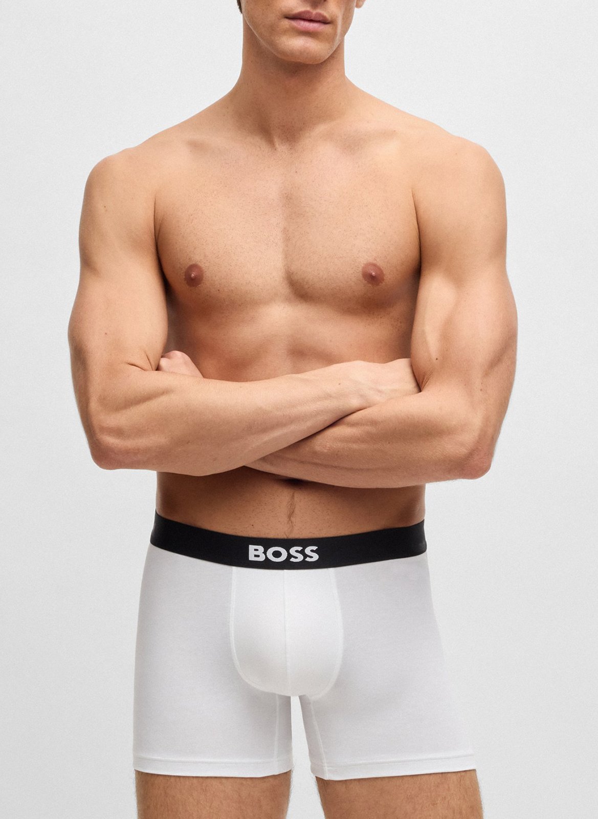 Pack of three cotton trunks BOSS White