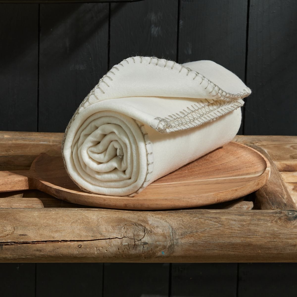 Solid fleece plaid TODAY LINGE DE MAISON White