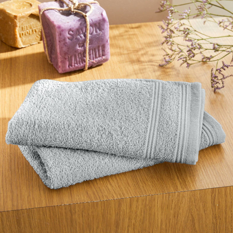100% combed cotton hand towel COTON PUR Grey