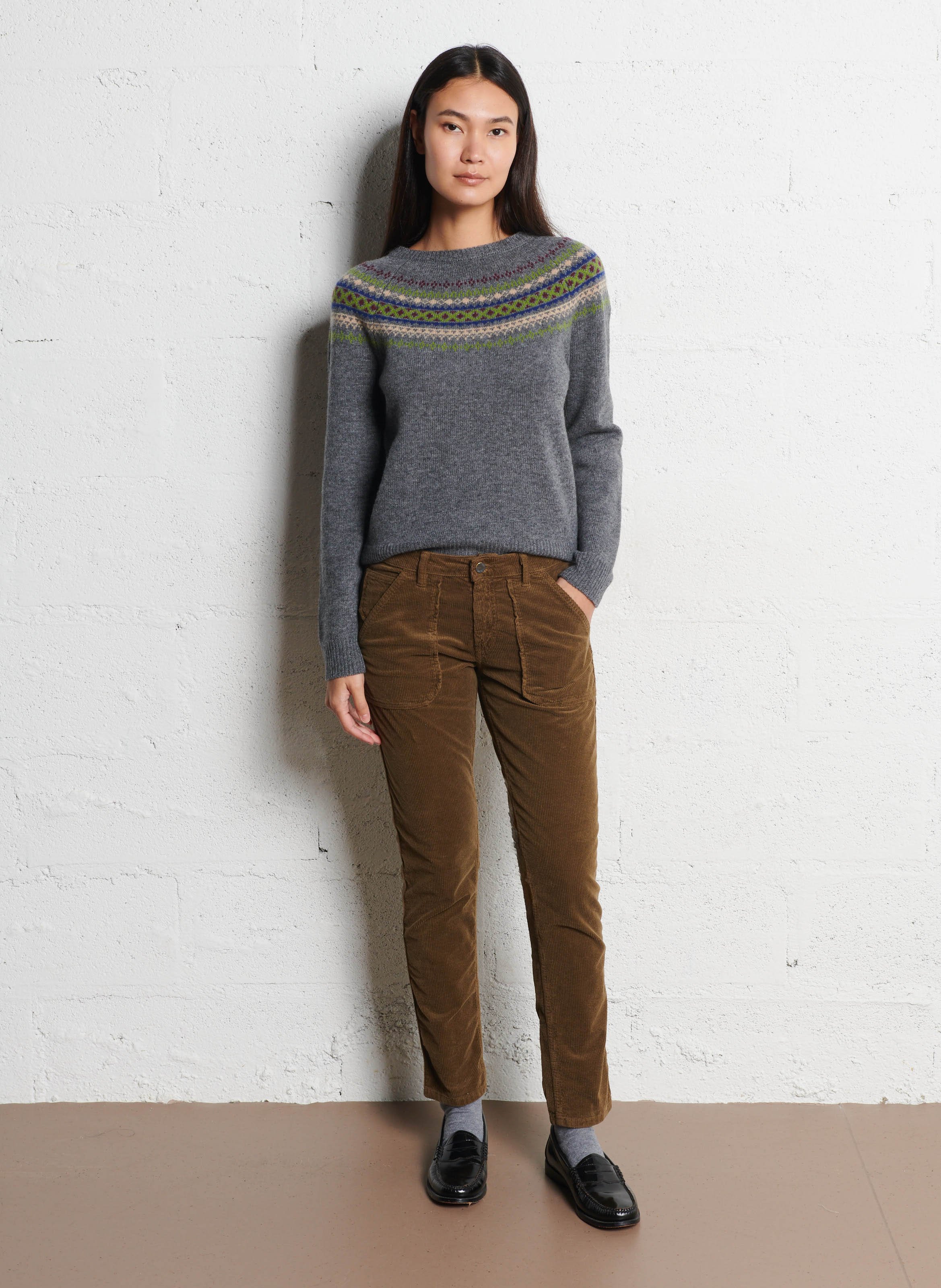 Rechte ribbroek ACQUAVERDE Bruin