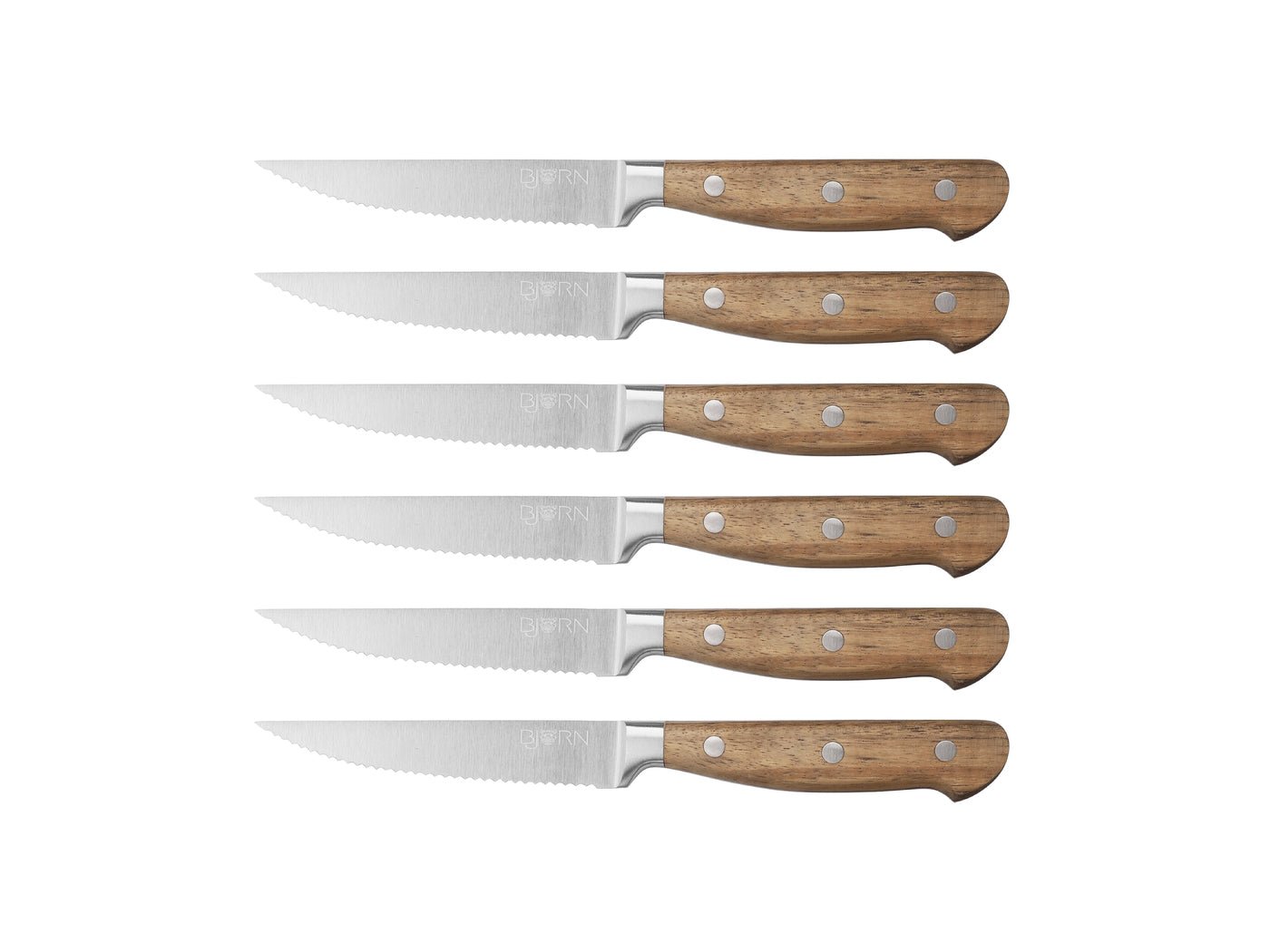 Jakob steak knives - 6 pieces BJORN Brown