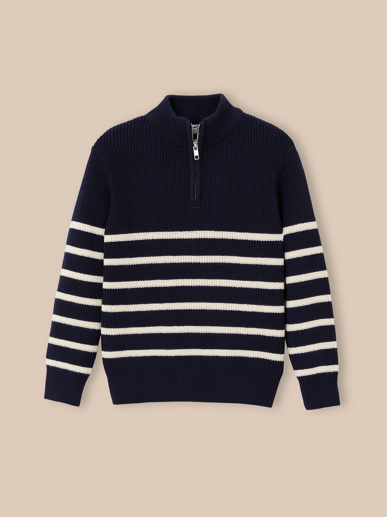 Zip-collar sweater CYRILLUS Blue