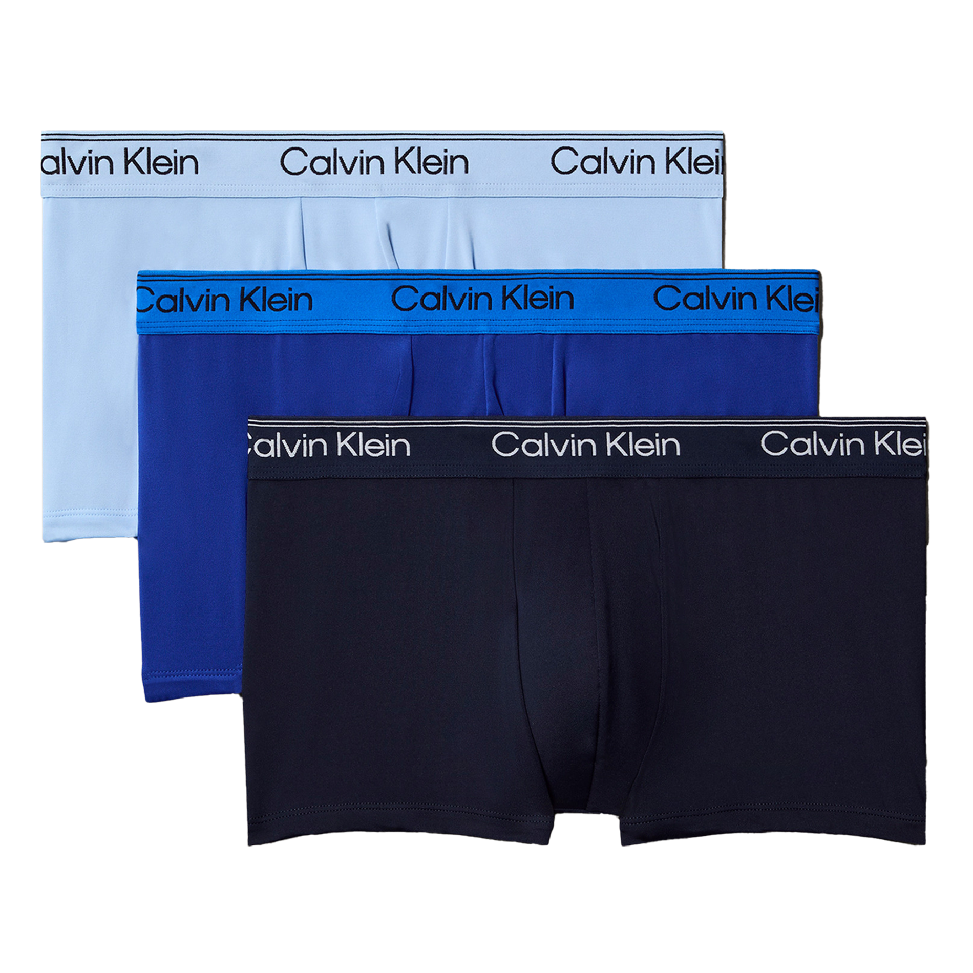 Set aus 3 einfarbigen Boxershorts CALVIN KLEIN UNDERWEAR Blau