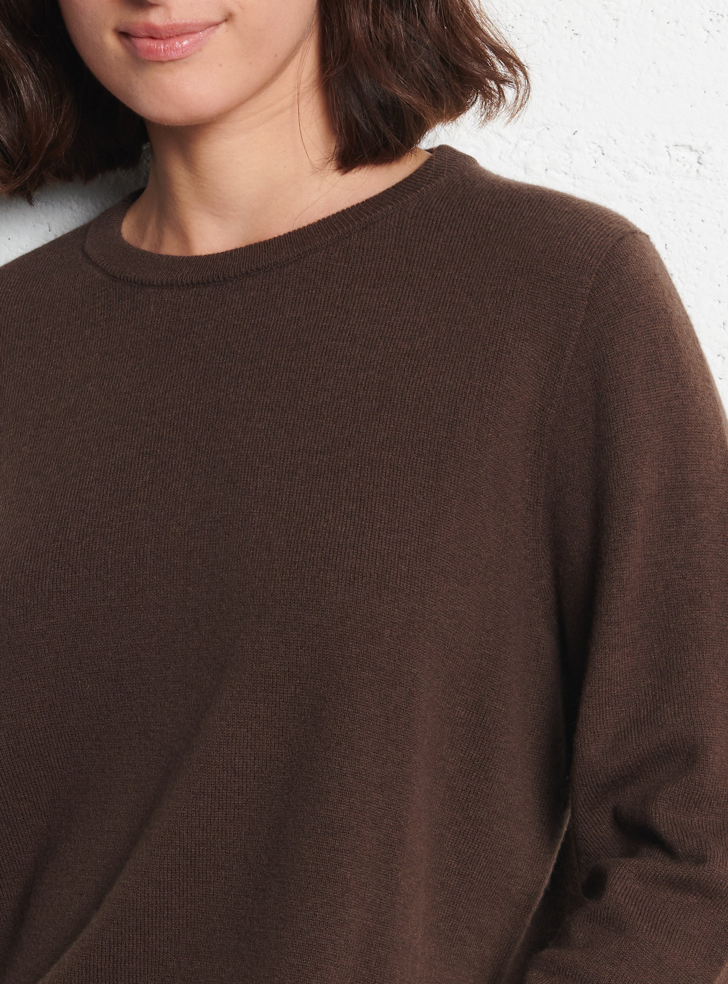 Pull ample col rond en laine IKKS Marron