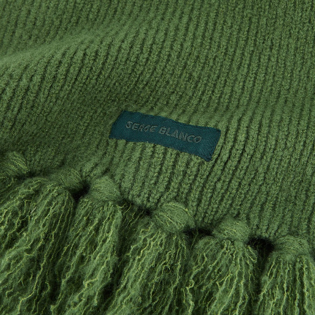 Solid fringe scarf SERGE BLANCO Green