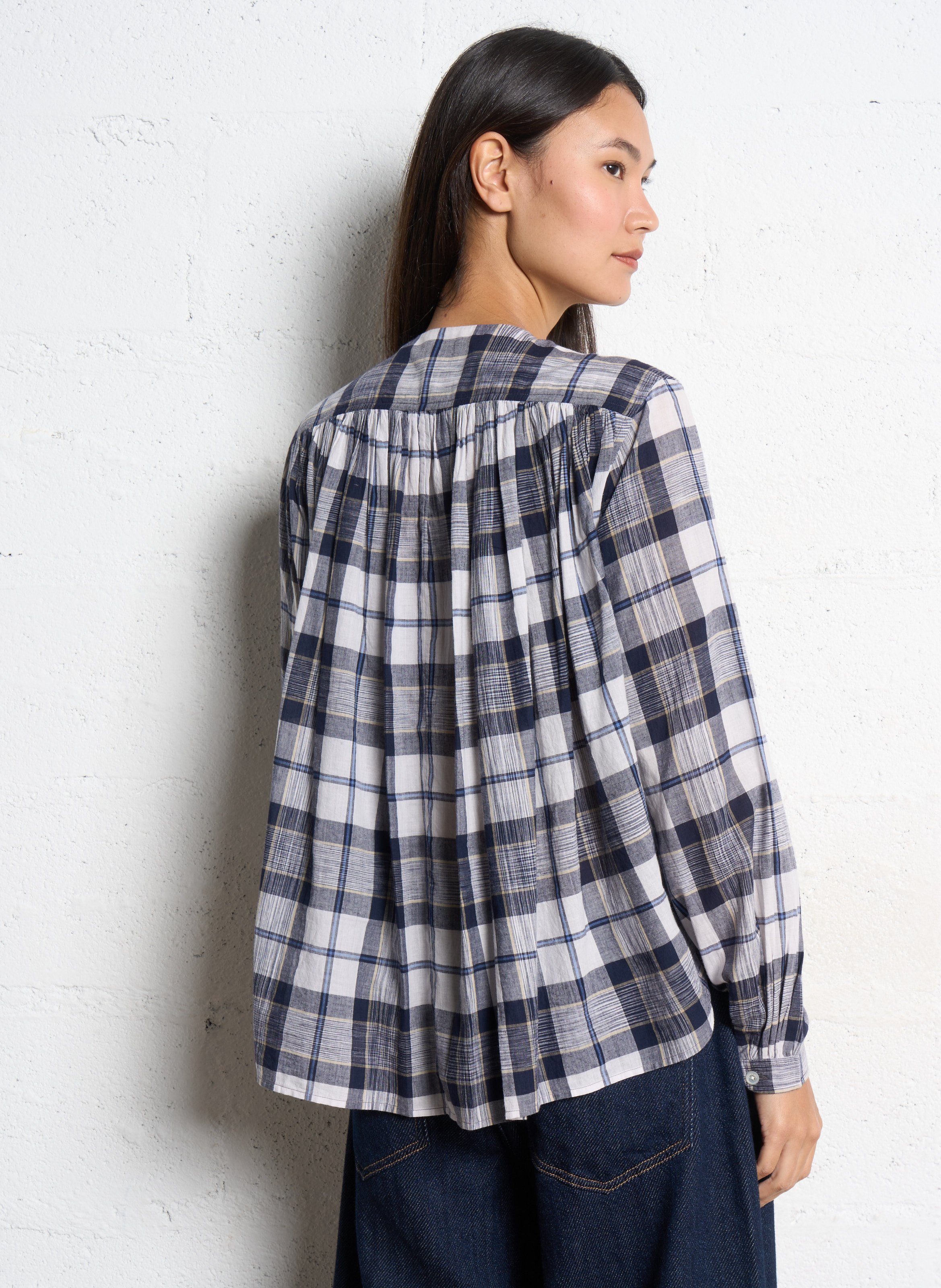 Weite Baumwollbluse LAURENCE BRAS Blau