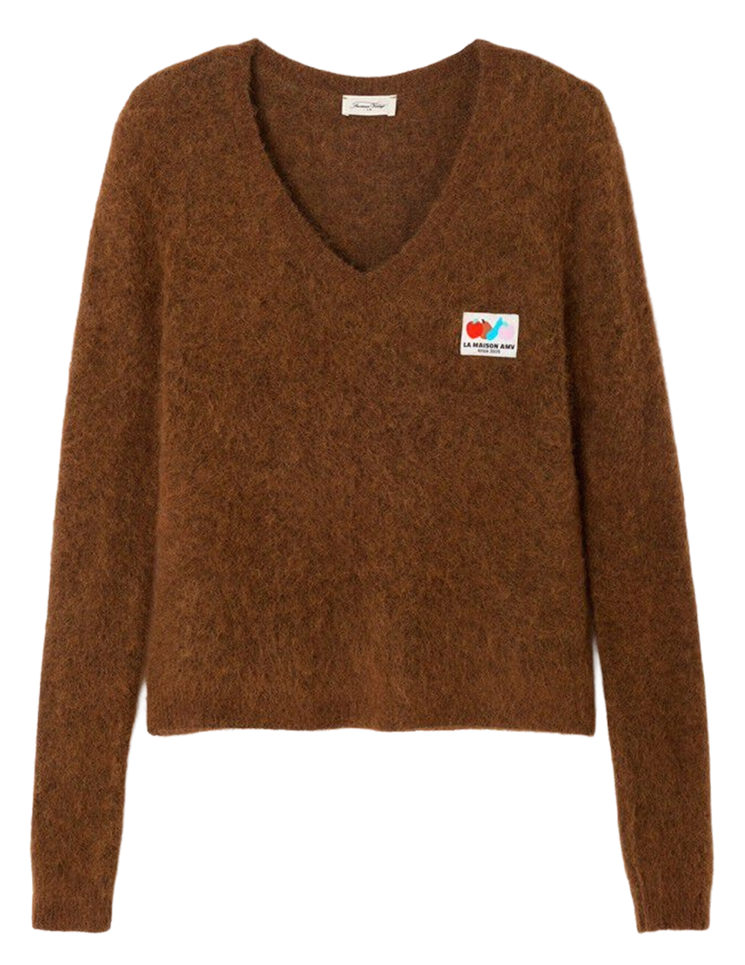 Eng anliegender v-Ausschnitt-Pullover aus wollmischung Chataignier