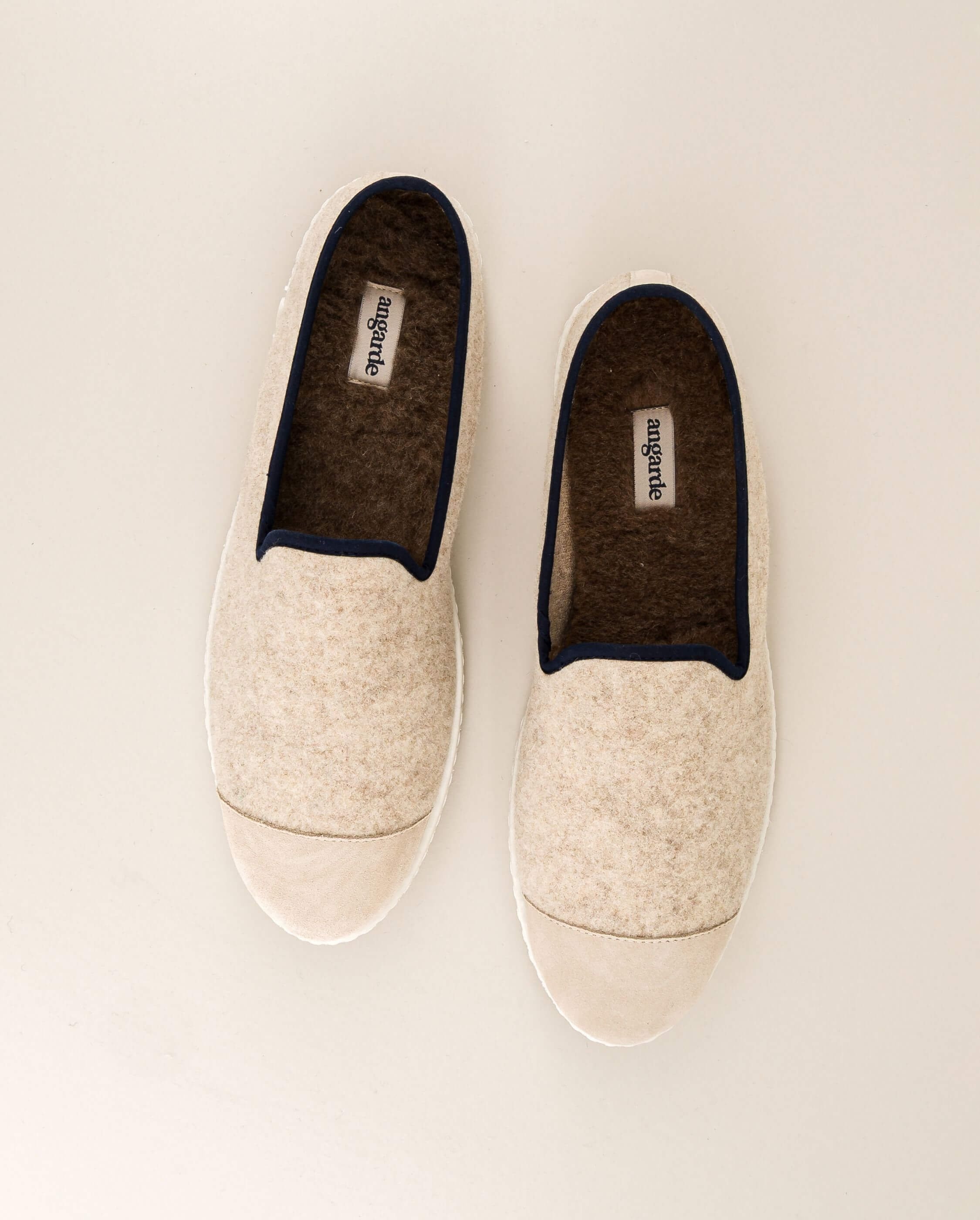 Chausson homme laine, beige nuit ANGARDE Beige