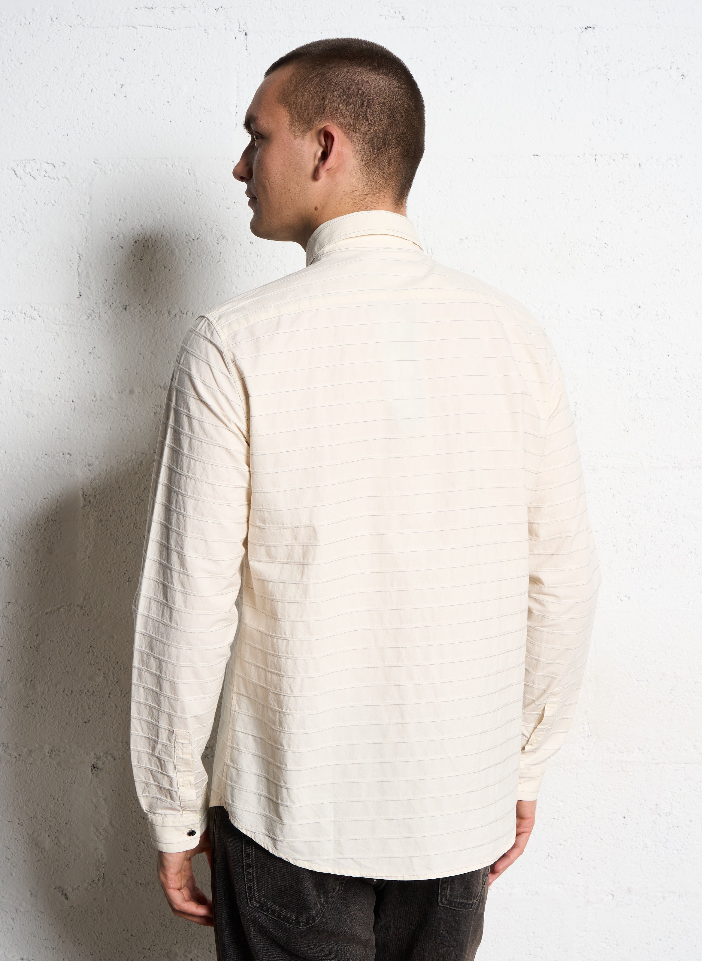 Straight shirt with pinstripes IKKS White