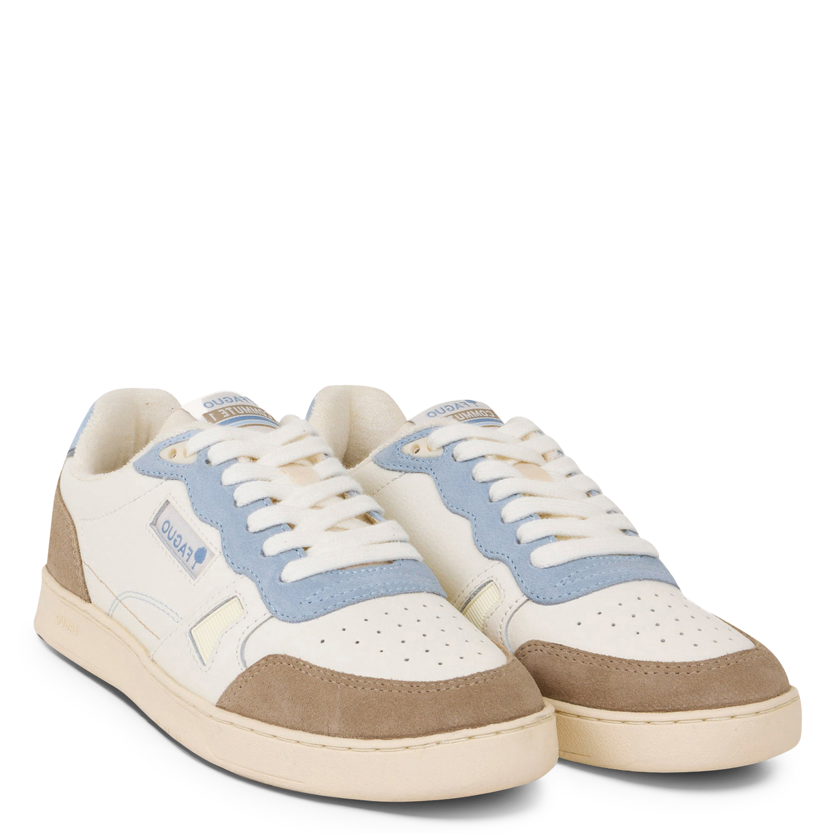 Niedrige Sneaker aus Leder-Mix FAGUO Beige