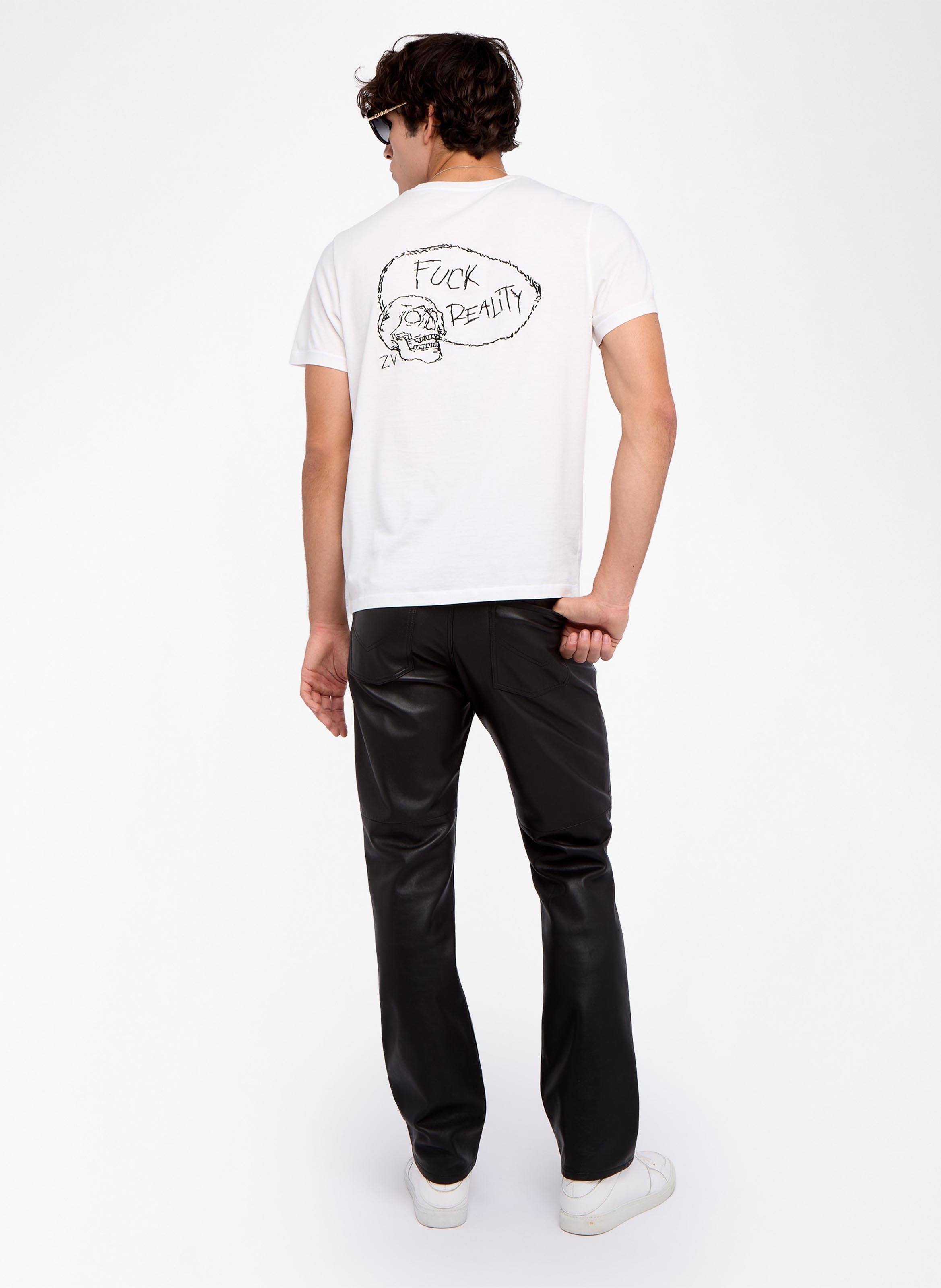 Straight-cut printed cotton T-shirt with round neck ZADIG&VOLTAIRE White