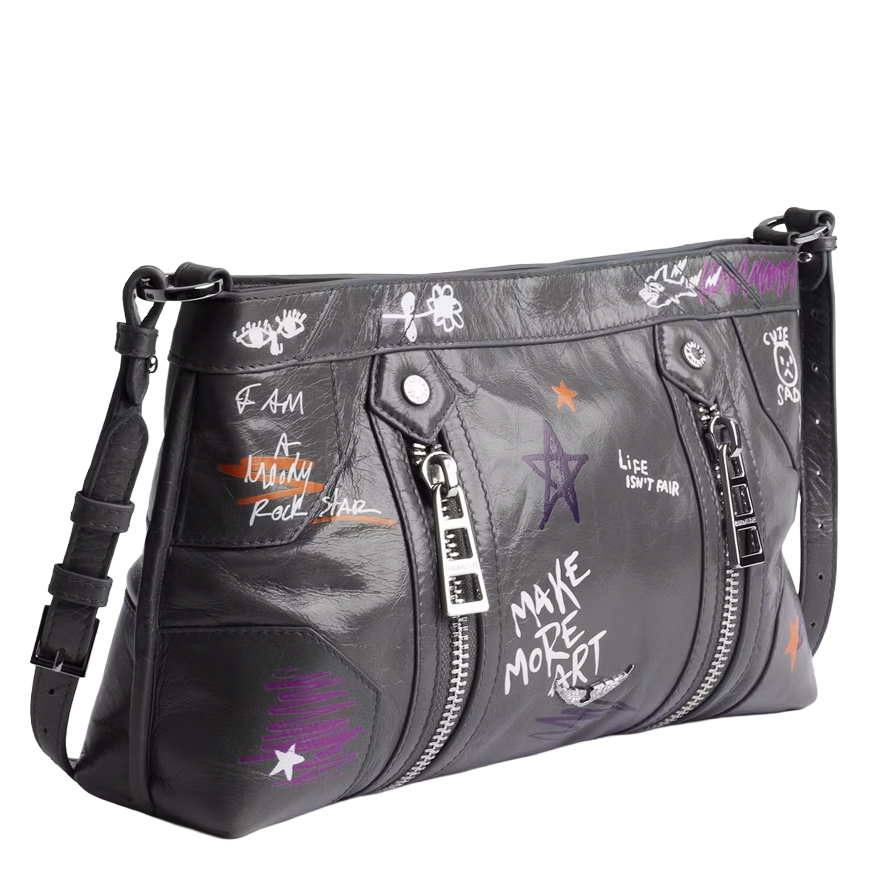 Dori leather shoulder bag ZADIG&VOLTAIRE Grey