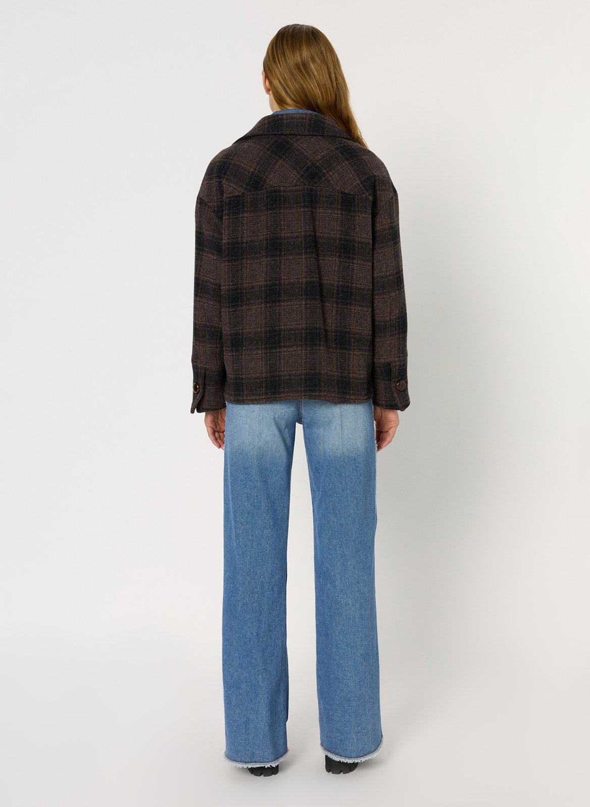 Veste col tailleur à carreaux GERARD DAREL Marron