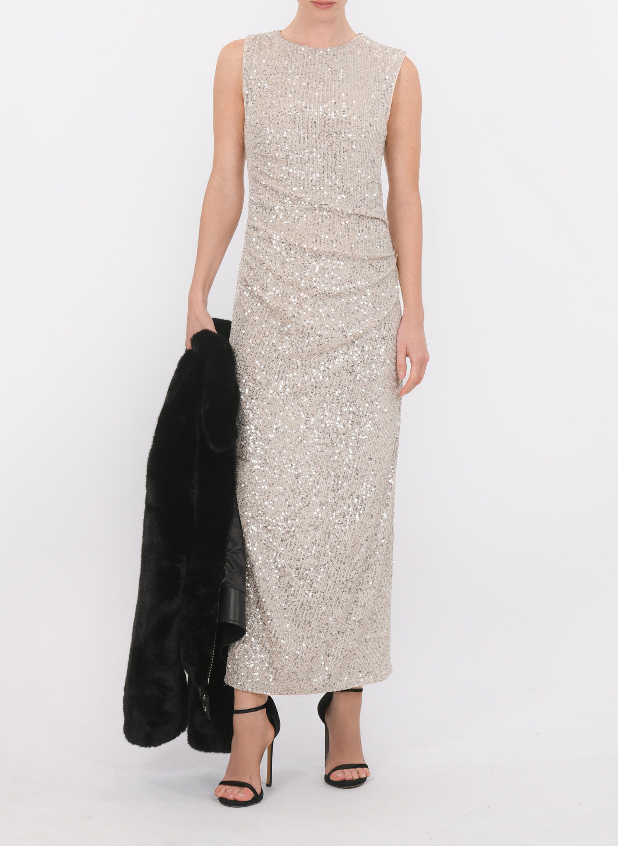 Sequin collared long dress KOOKAI Silver