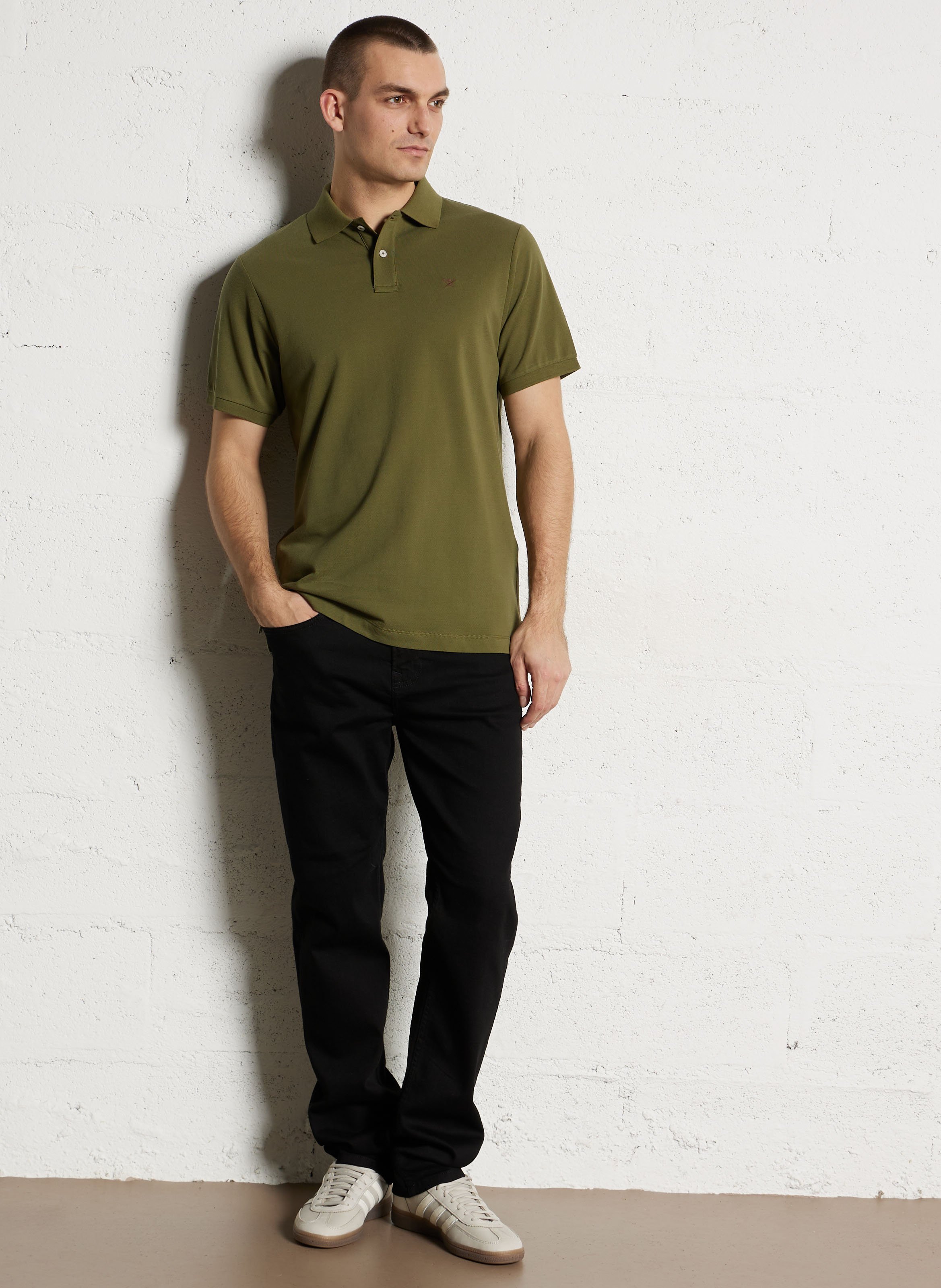 Polo met korte mouwen en een effen logo HACKETT Groen