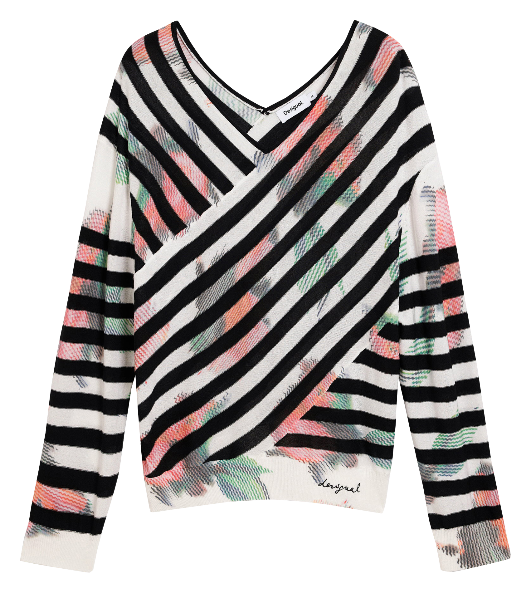 Schulterfreies Oberteil mit Streifen DESIGUAL Schwarz