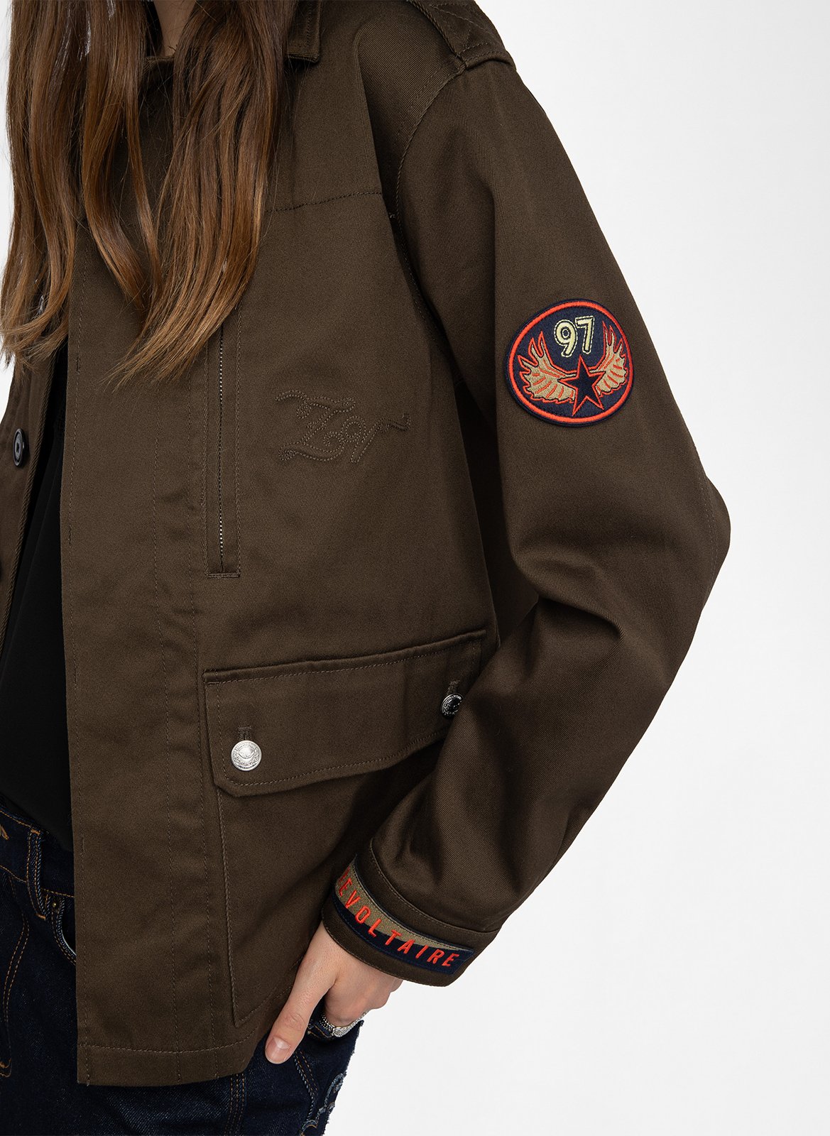 Veste droite unie en coton ZADIG&VOLTAIRE Vert