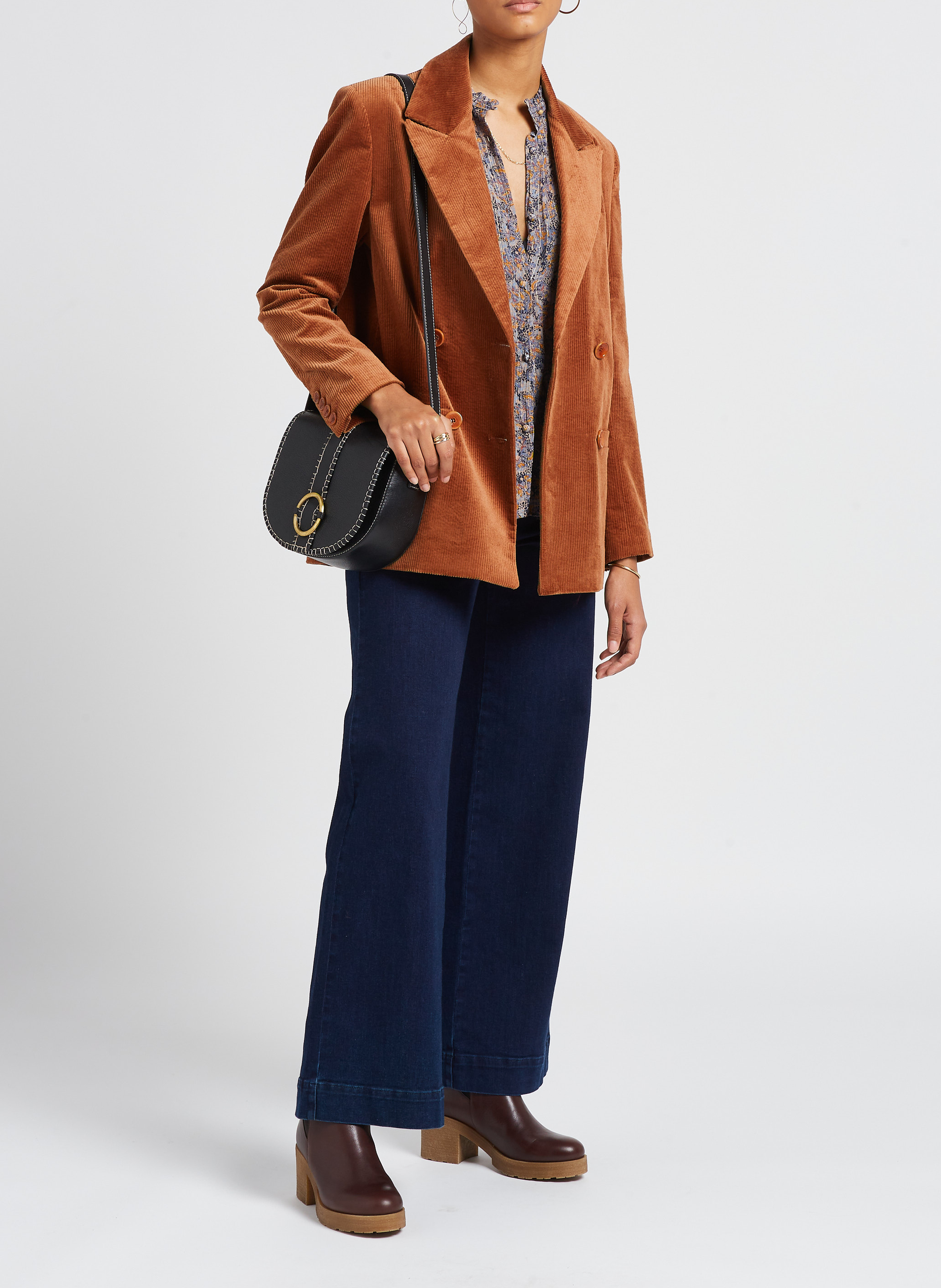 Pantalon flare en denim léger SESSUN Bleu