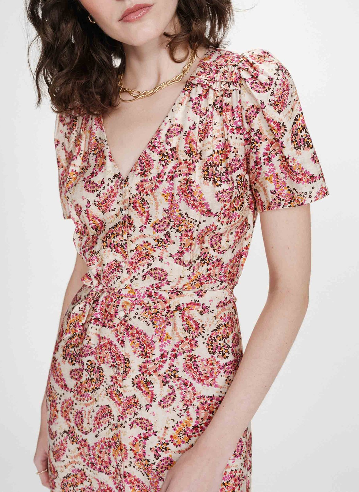 Robe courte droite imprimée GRACE ET MILA Orange