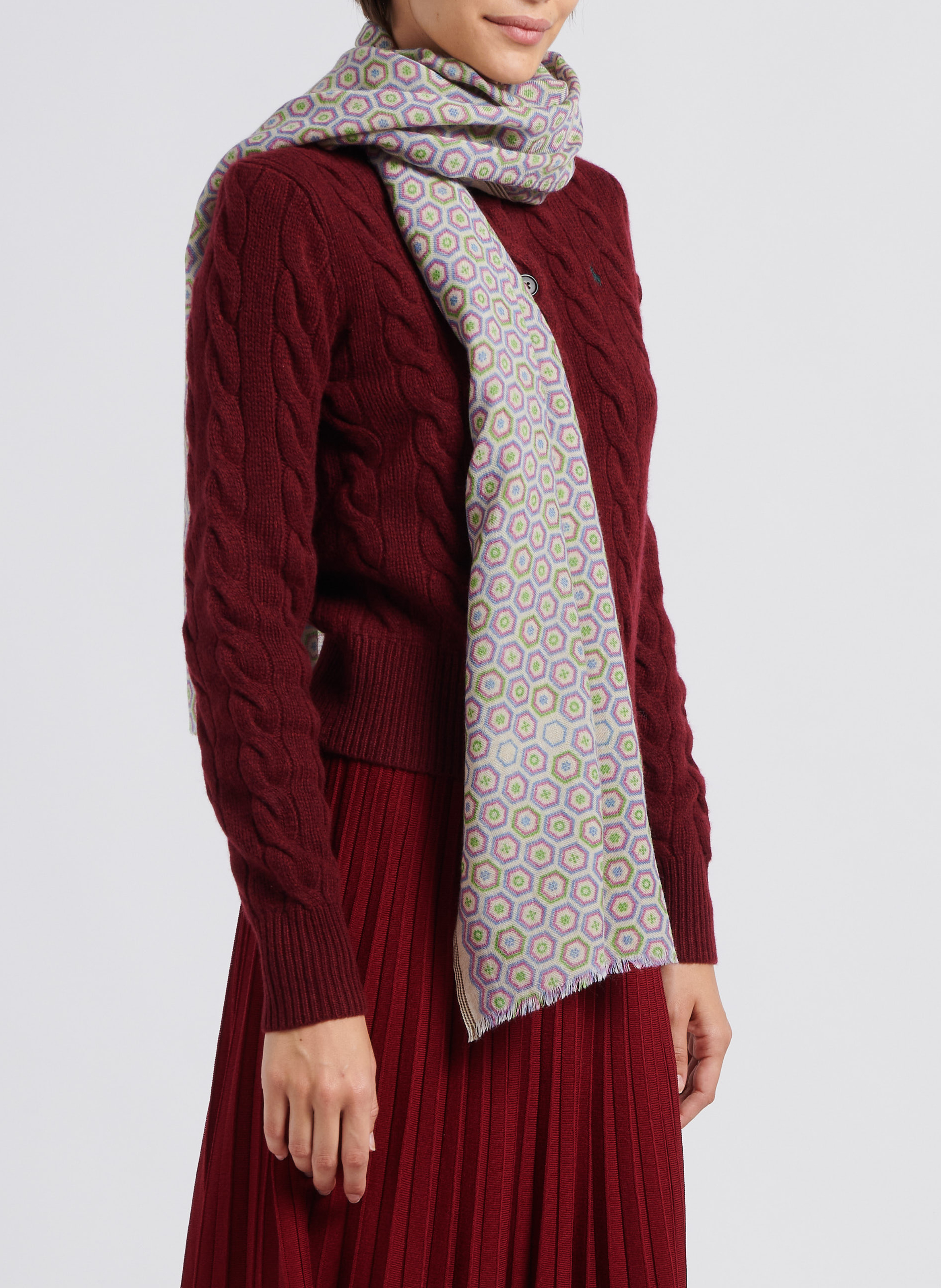 Wolltuch mit Print MOISMONT Mehrfarbig