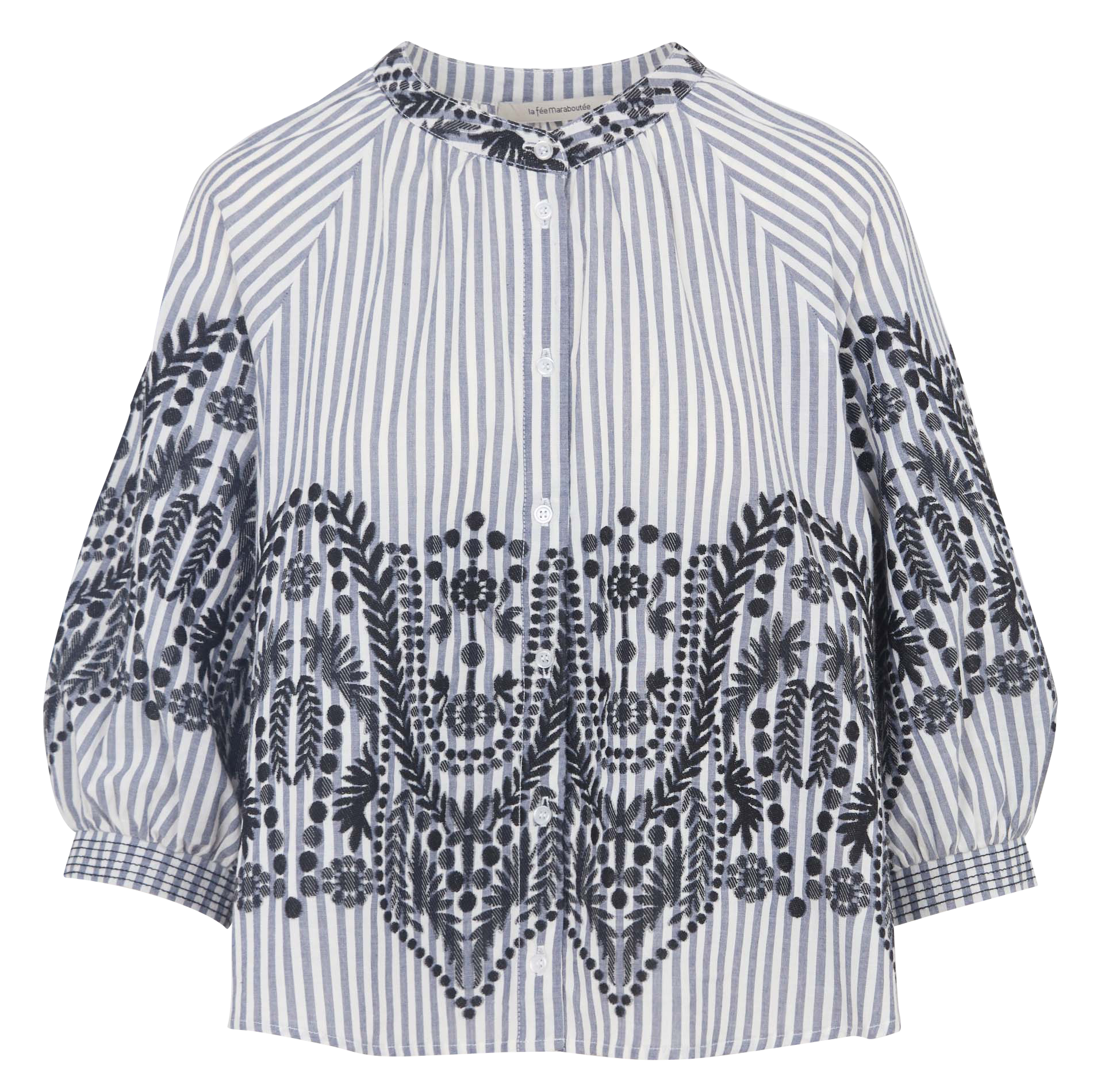 Round neck striped shirt LA FEE MARABOUTEE Black