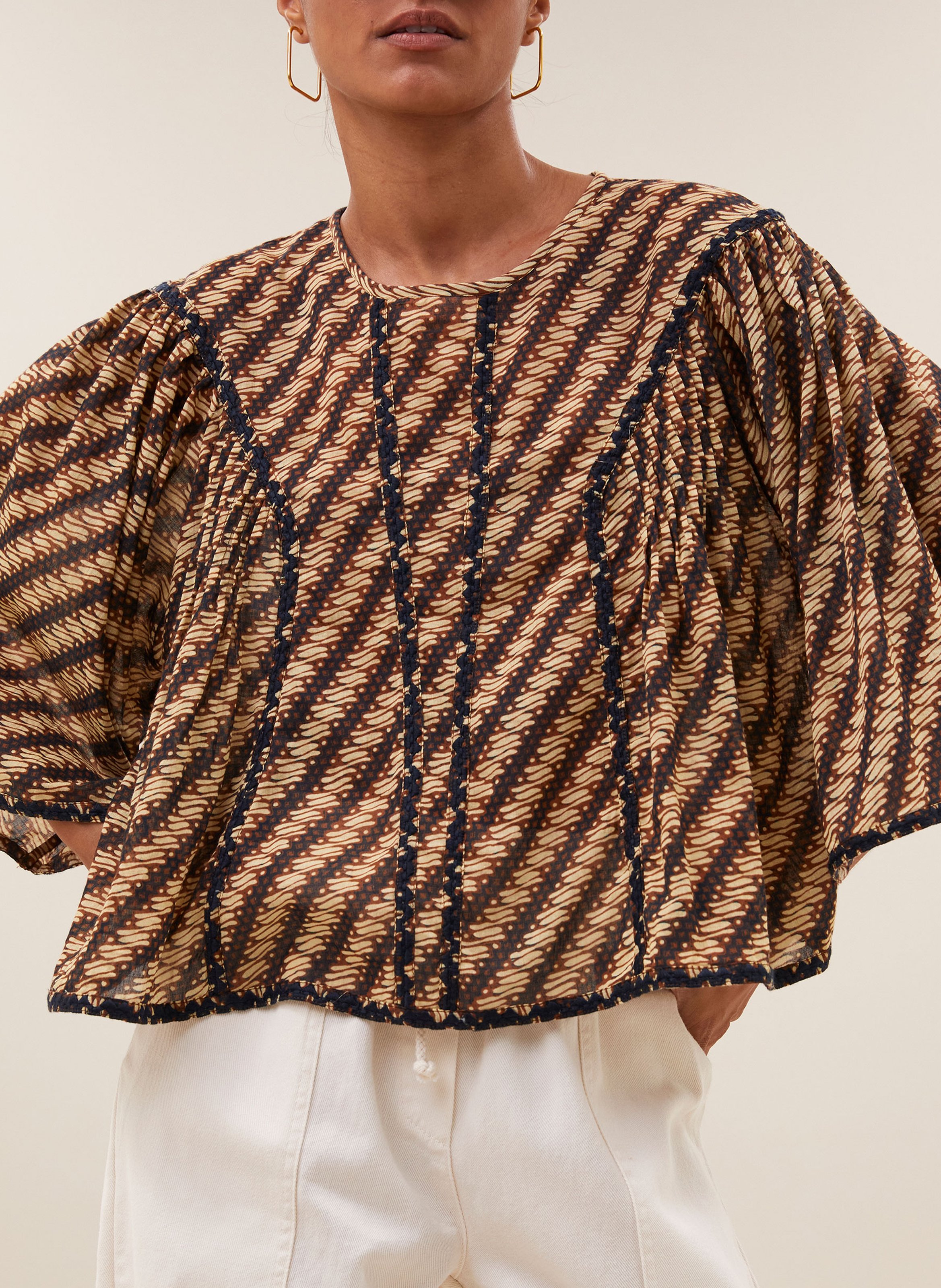 Blouse col rond en coton BY BAR Multicolore