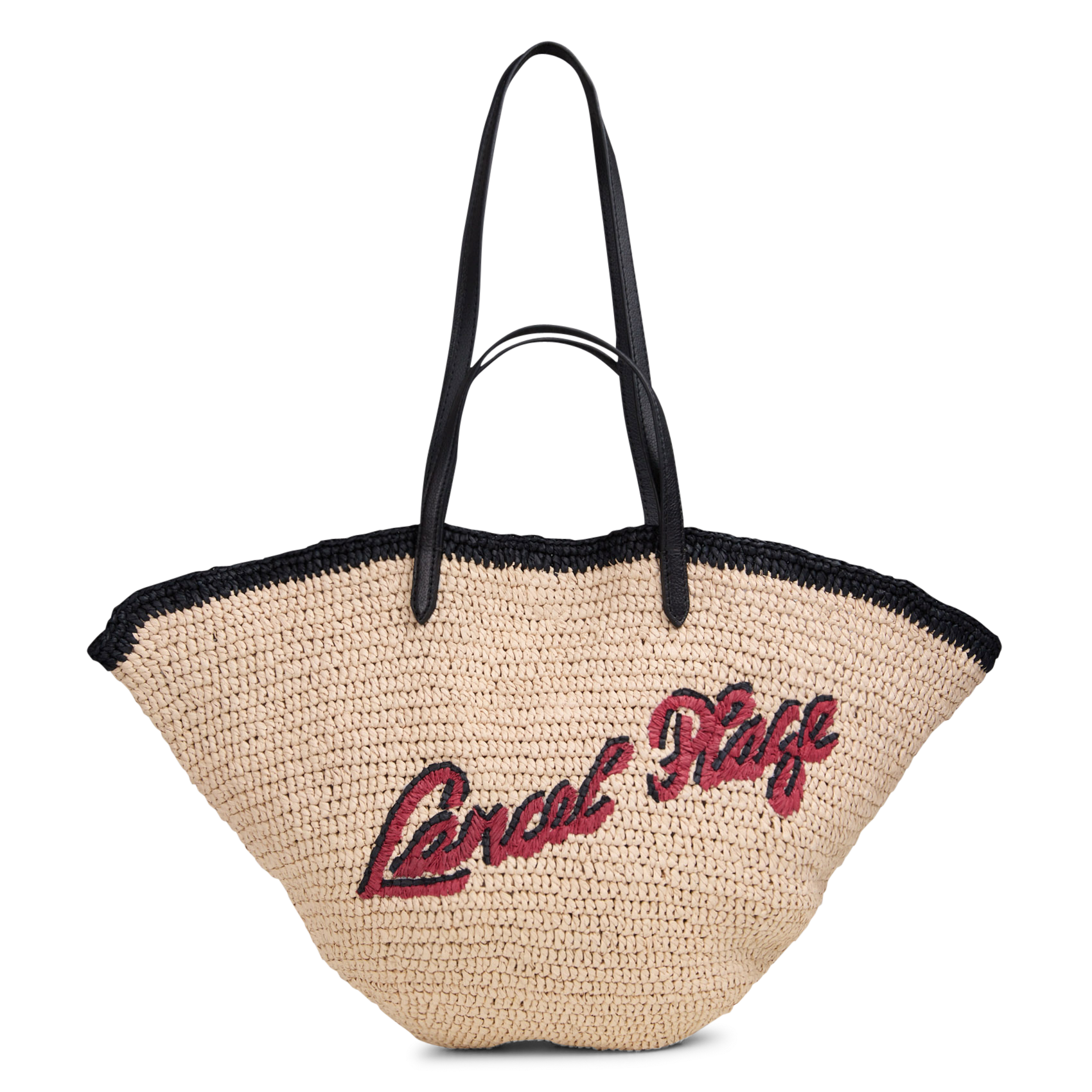 Cabas en raphia LANCEL Beige