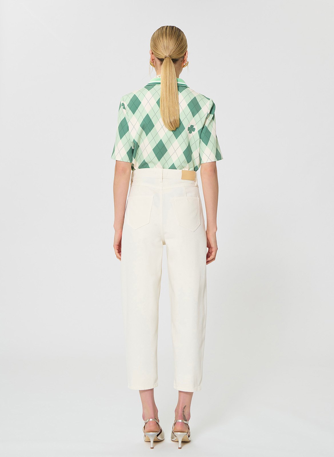 Jean mom taille haute uni TARA JARMON Blanc