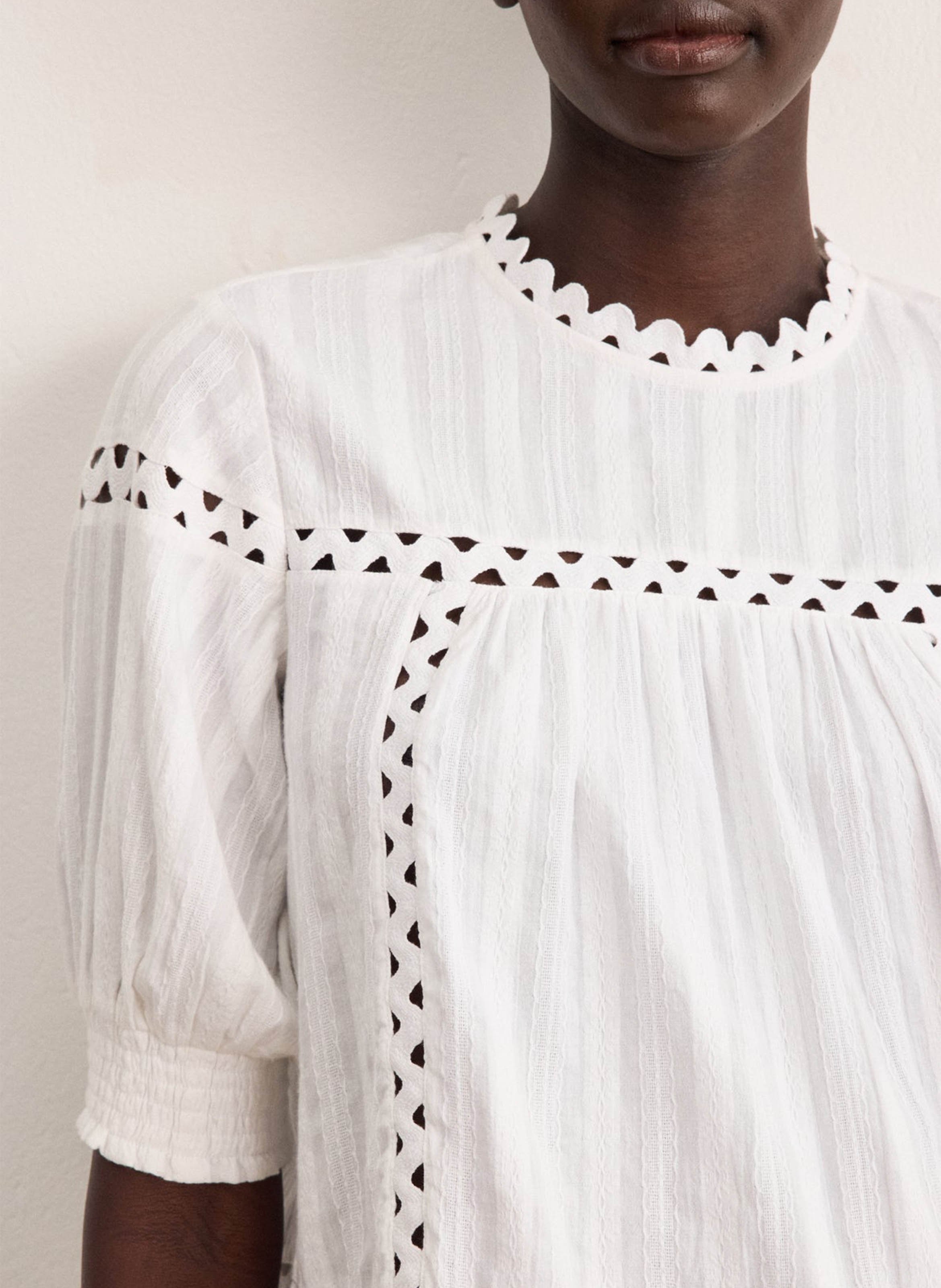 Top recto cuello redondo de algodón PABLO Blanco