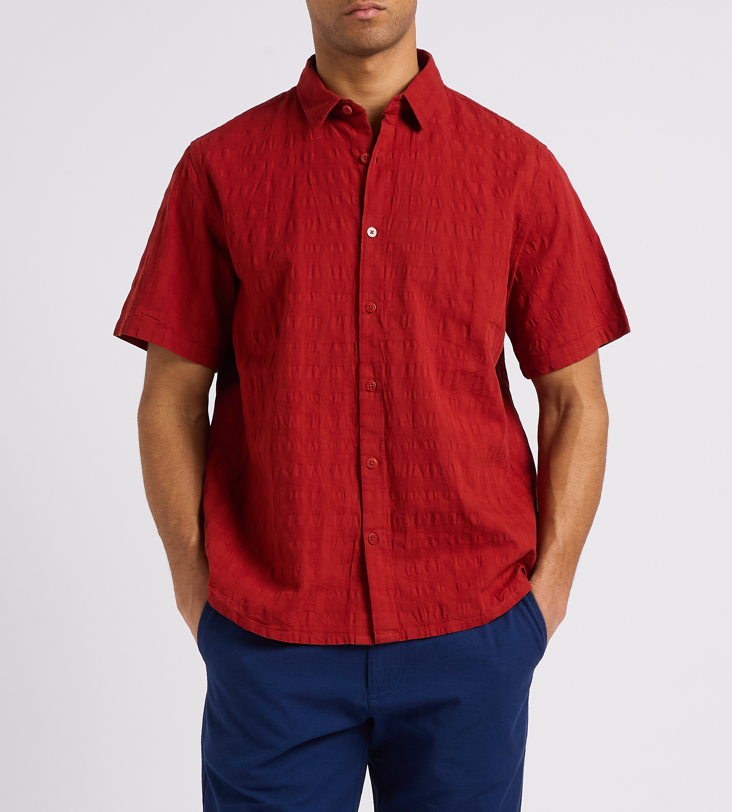 Chemise col classique en coton bio THINKING MU Orange