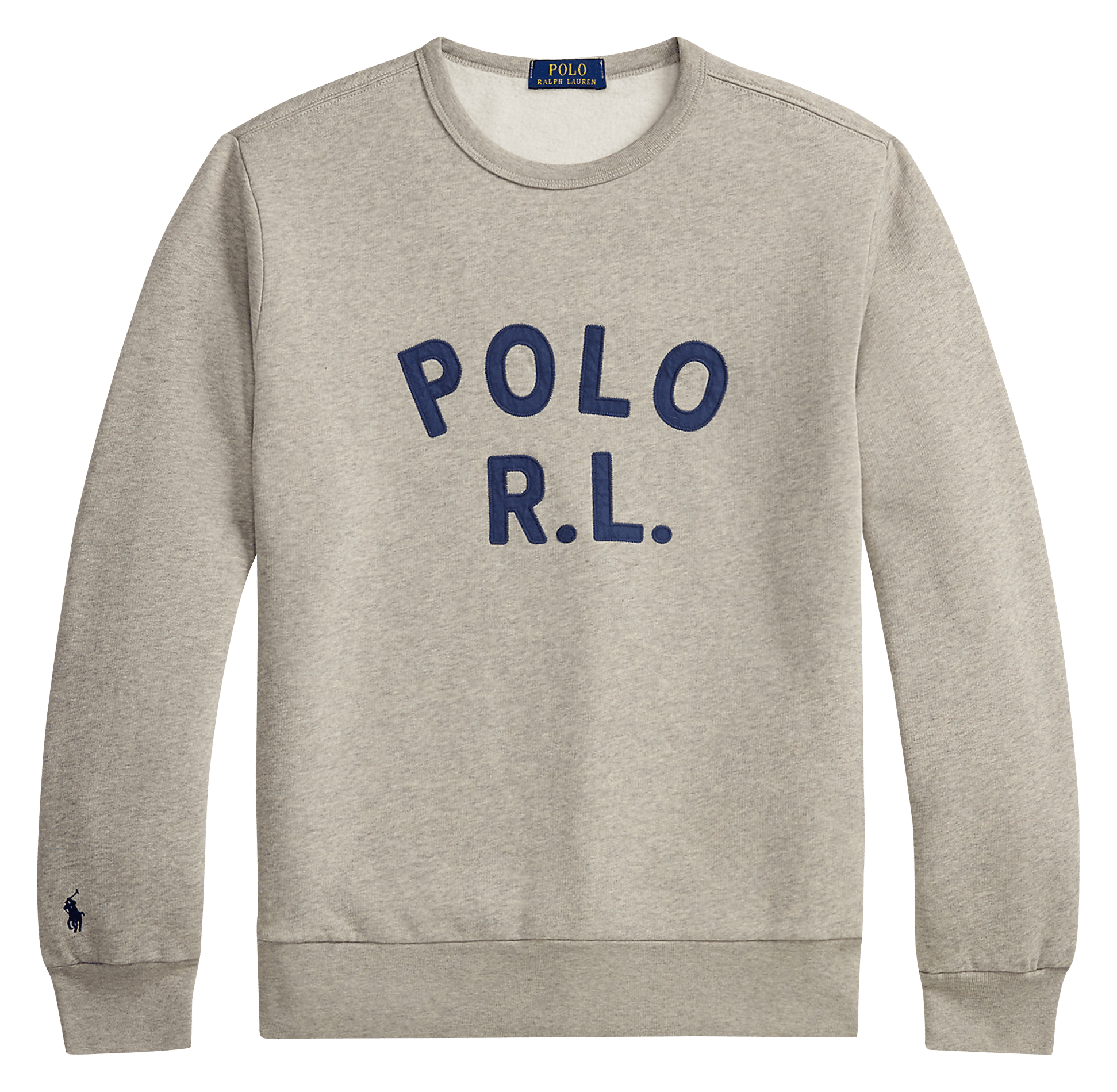 Straight-cut cotton-blend sweater with round neck POLO RALPH LAUREN Grey