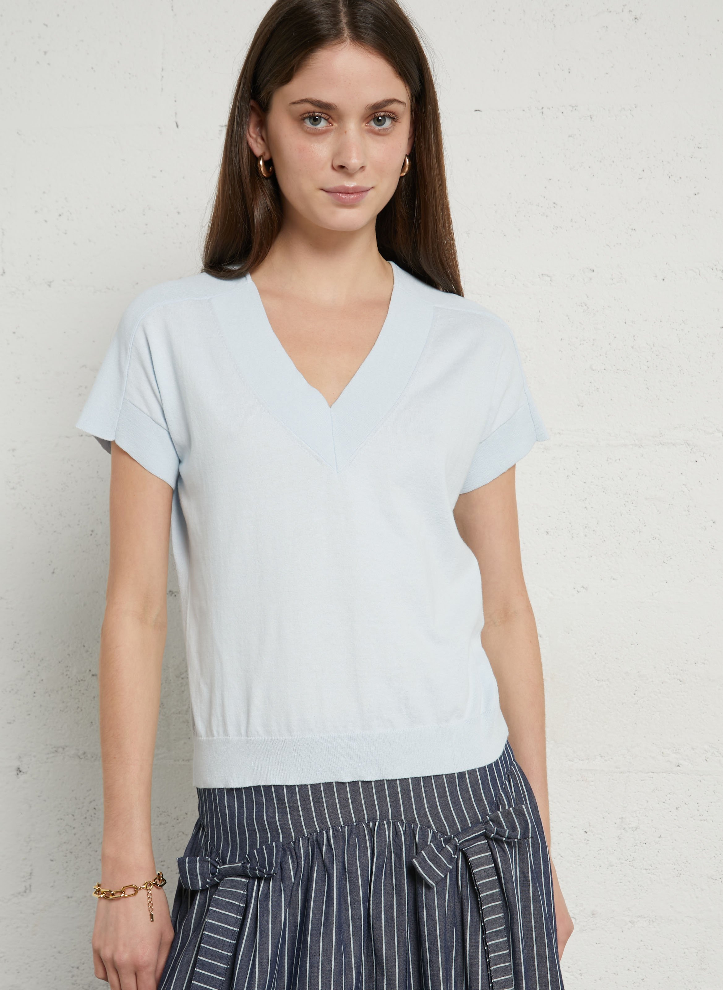 Oversized V-hals top in katoen MAISON 123