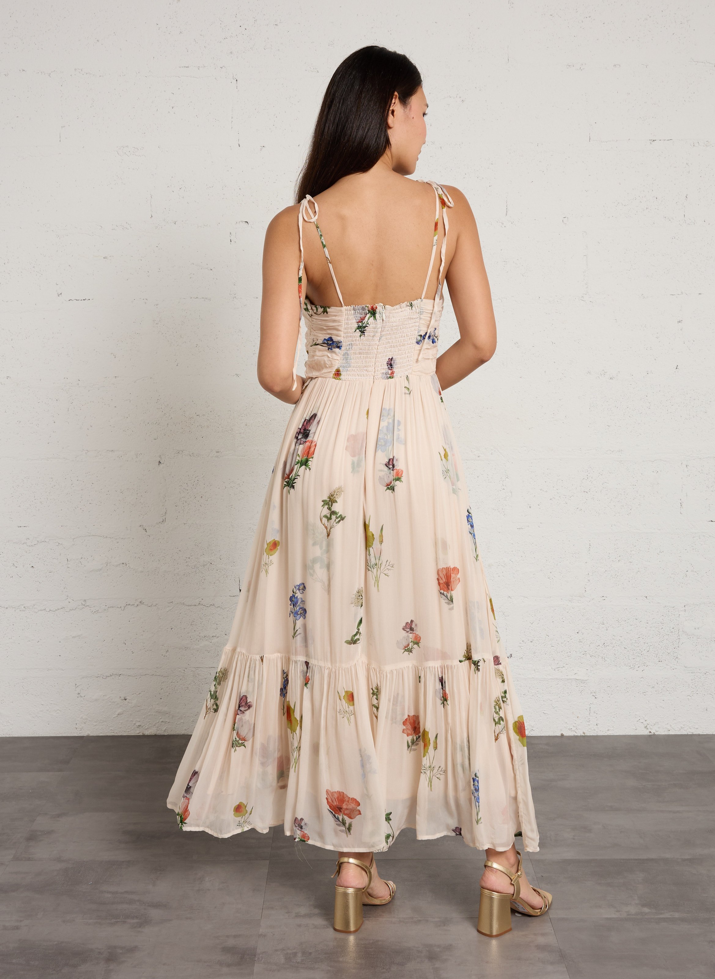 Bedrucktes Maxikleid aus 100% Viskose BERENICE Mehrfarbig