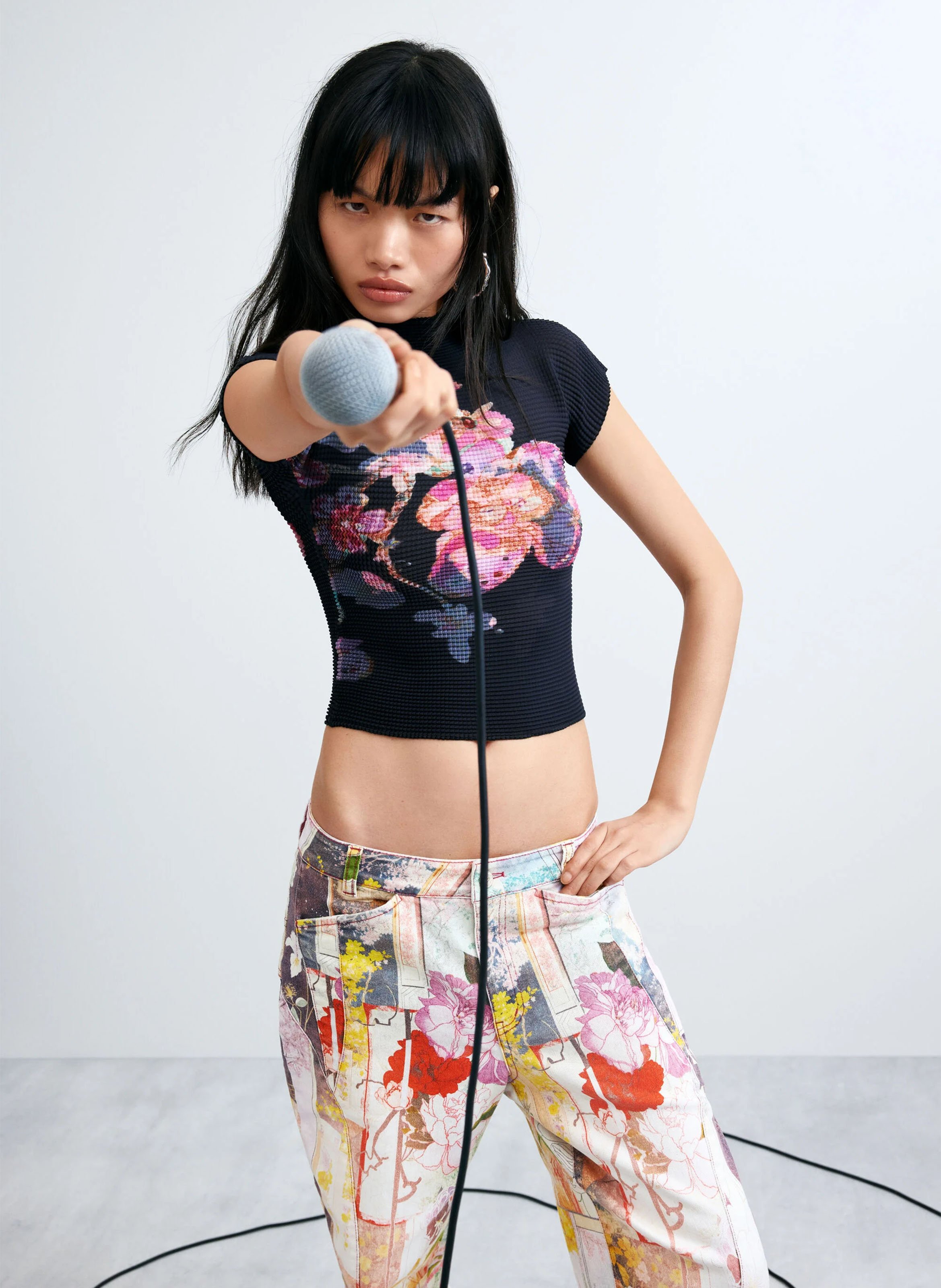 Jean droit patchwork DESIGUAL Multicolore
