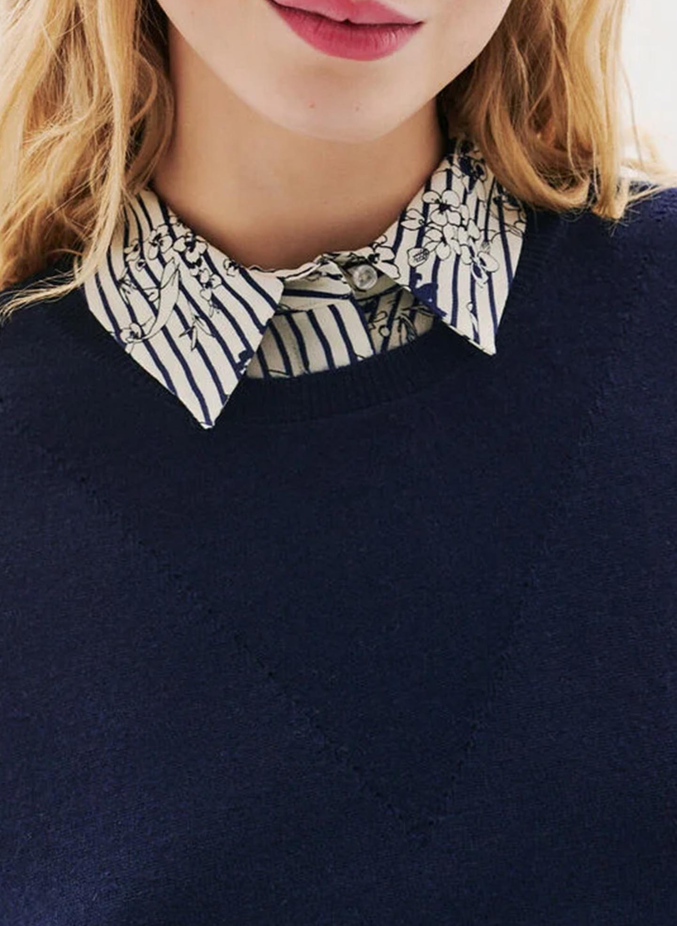 Round-neck wool sweater CAROLL Blue