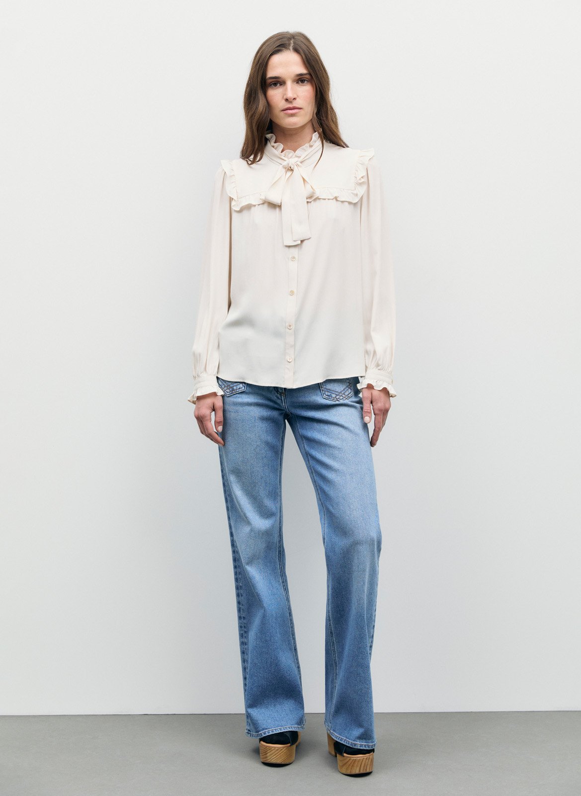 Fließendes Hemd mit kleinen Volants GERARD DAREL Beige
