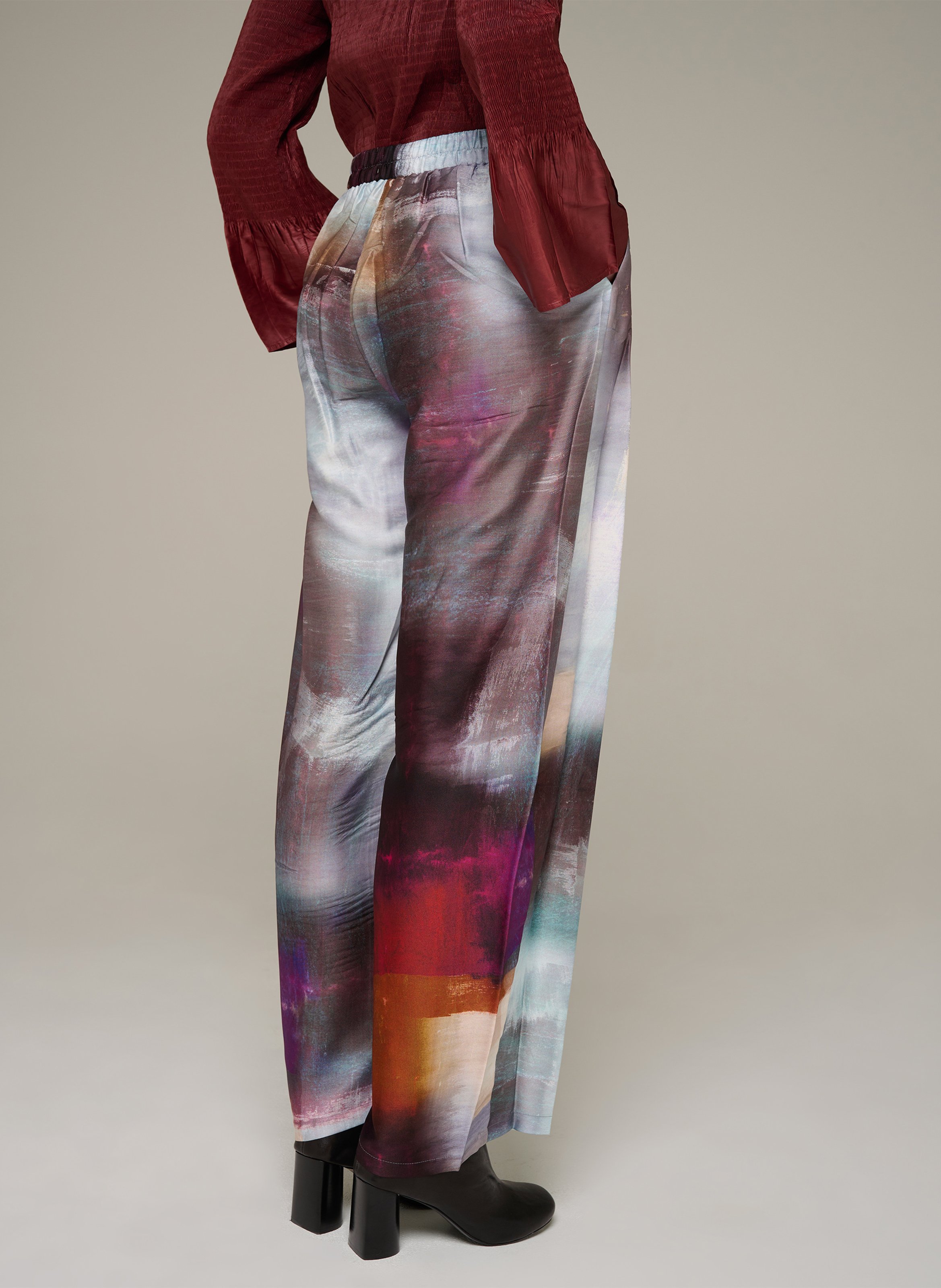 Printed wide-leg pants COTELAC Blue