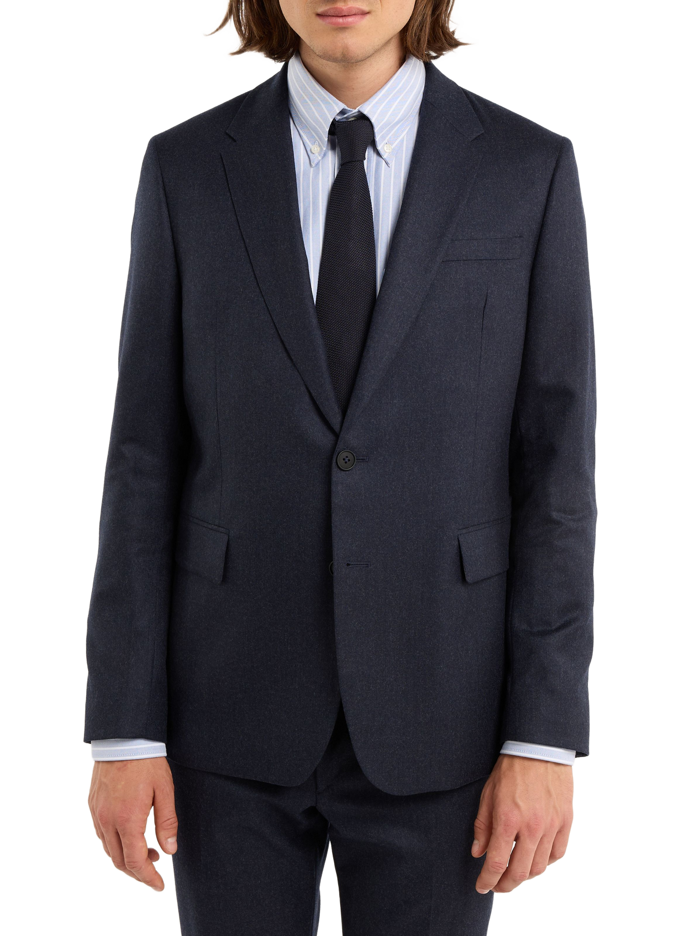 Solid Wool Suit Jacket SAISON 1865 Blue