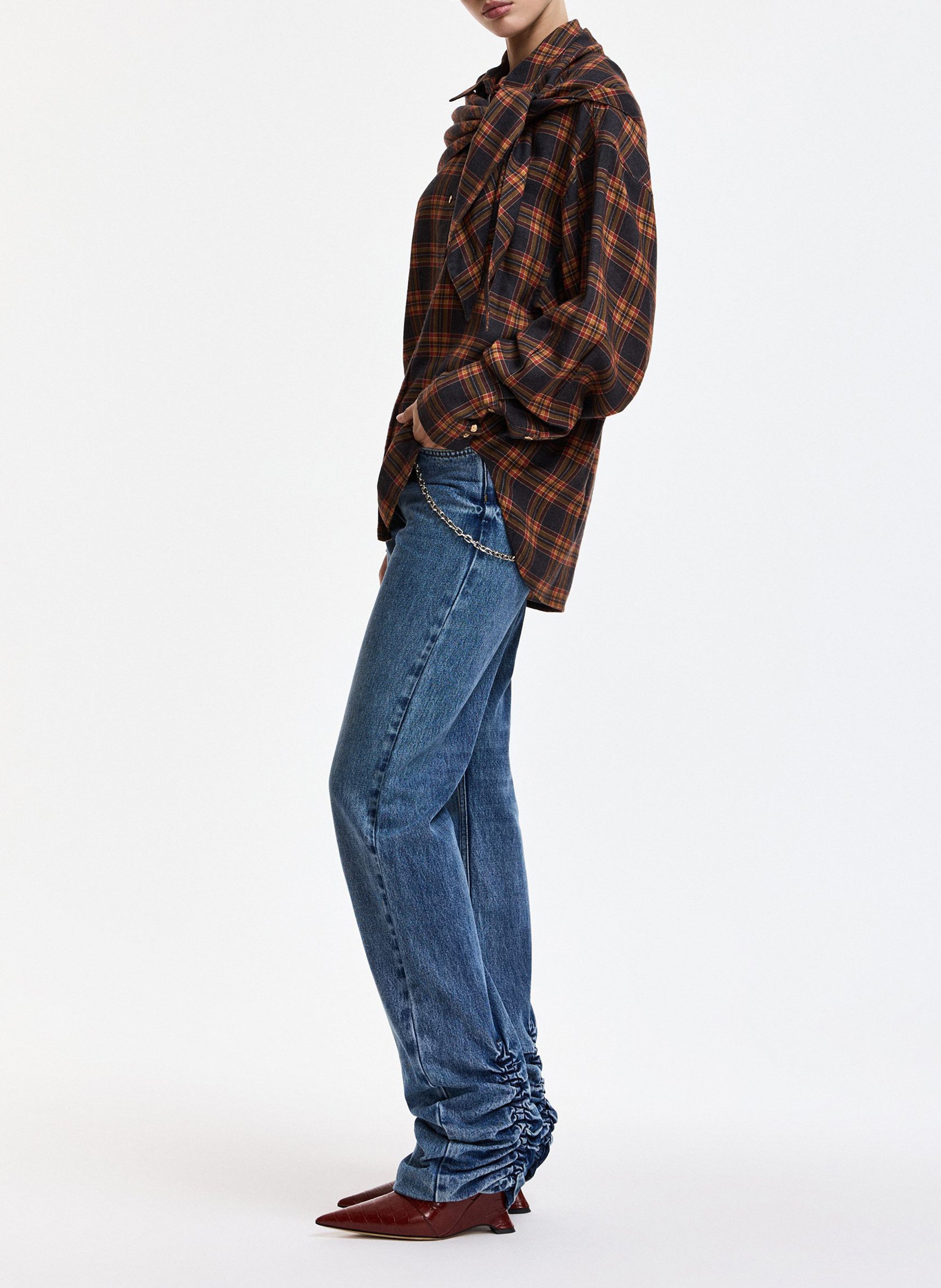 Straight-cut cotton-blend shirt with classic collar ESSENTIEL ANTWERP Orange