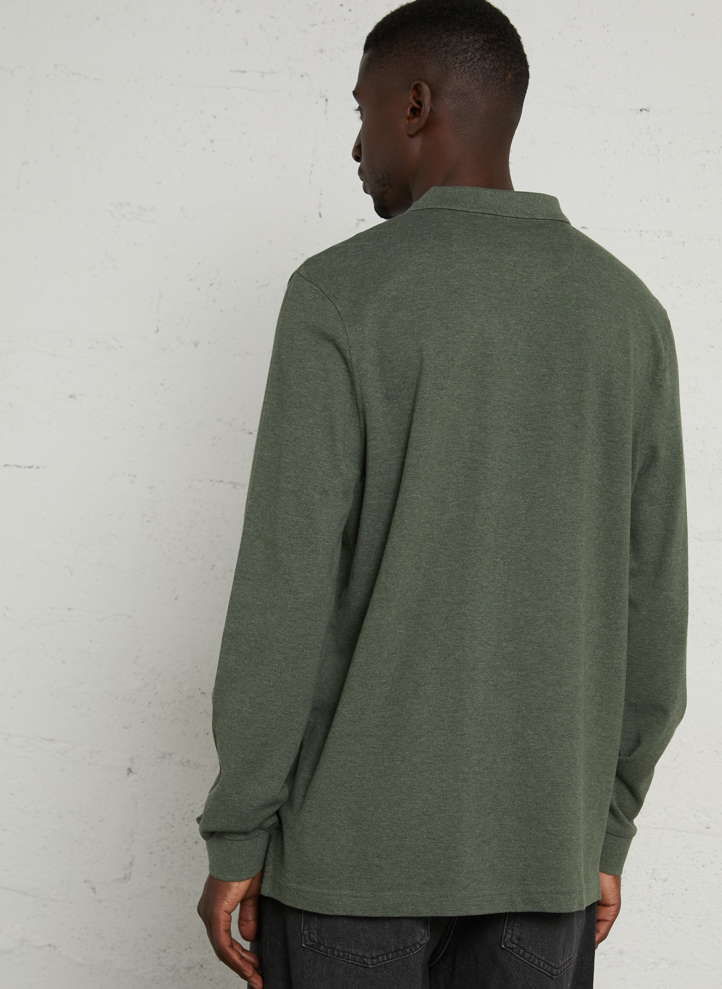 Polo manches longues en coton  FARAH Vert