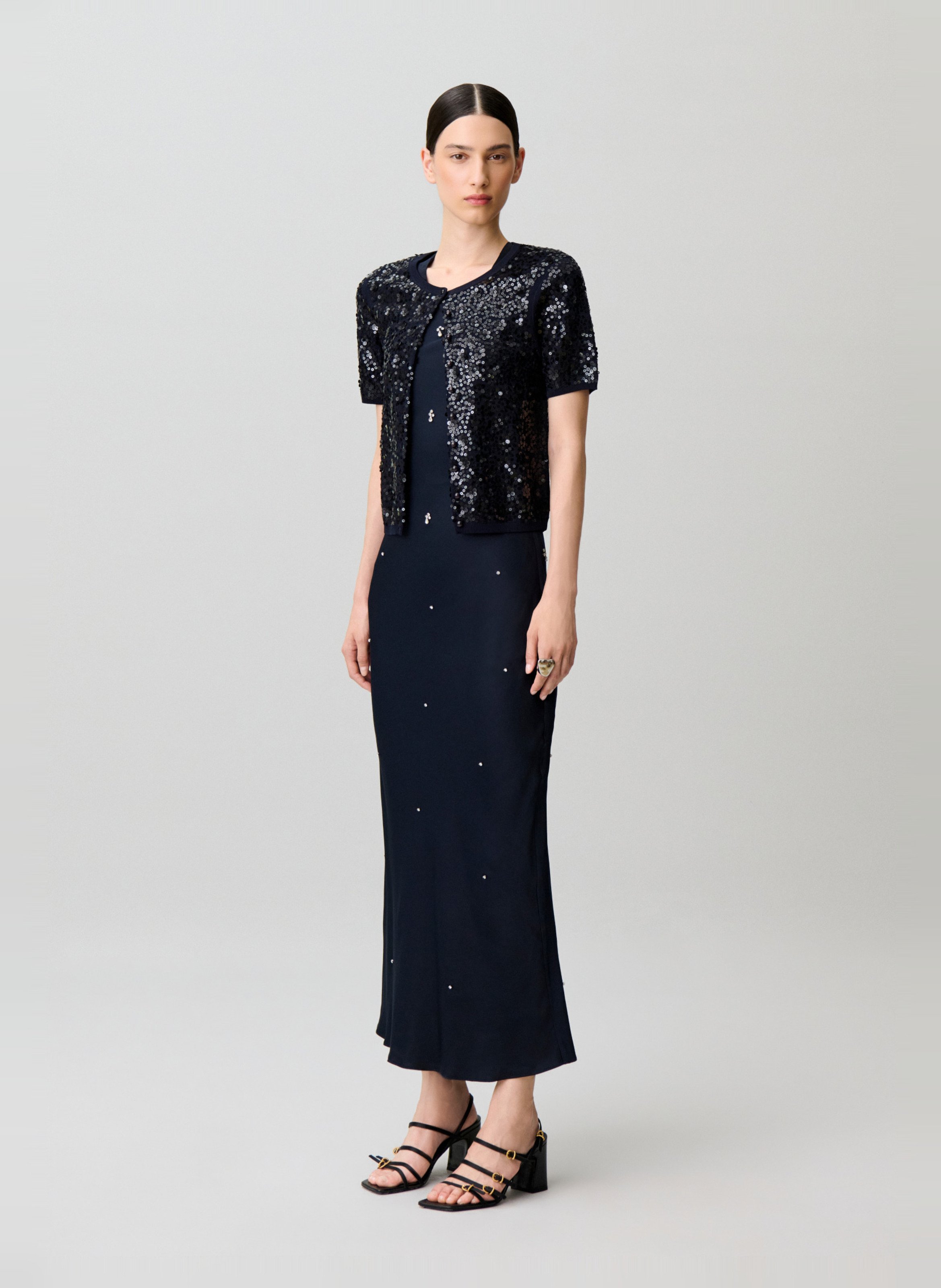 Gilet manches courtes à sequins CLAUDIE PIERLOT Bleu