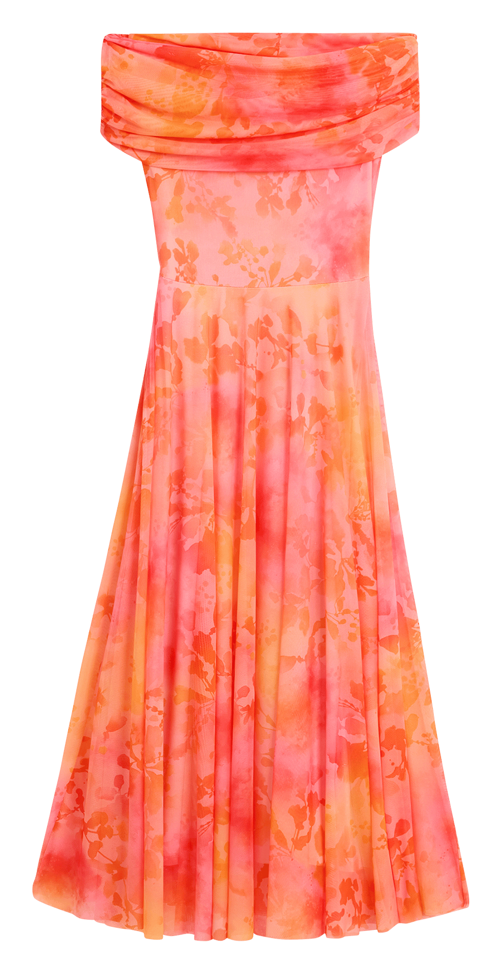 Flared long dress with bare shoulders DESIGUAL Red